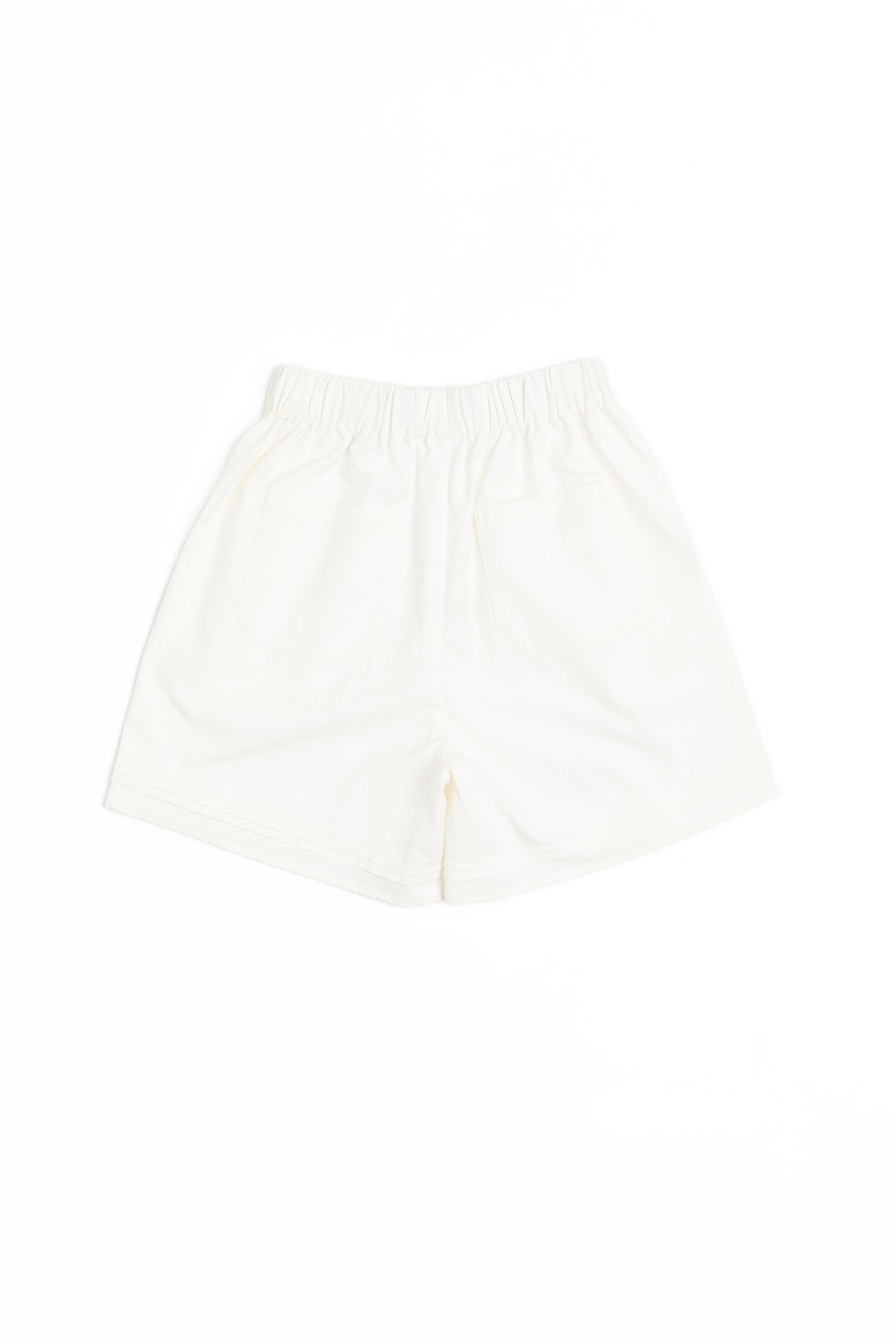 日常素面 斜紋壓褶短褲(女)