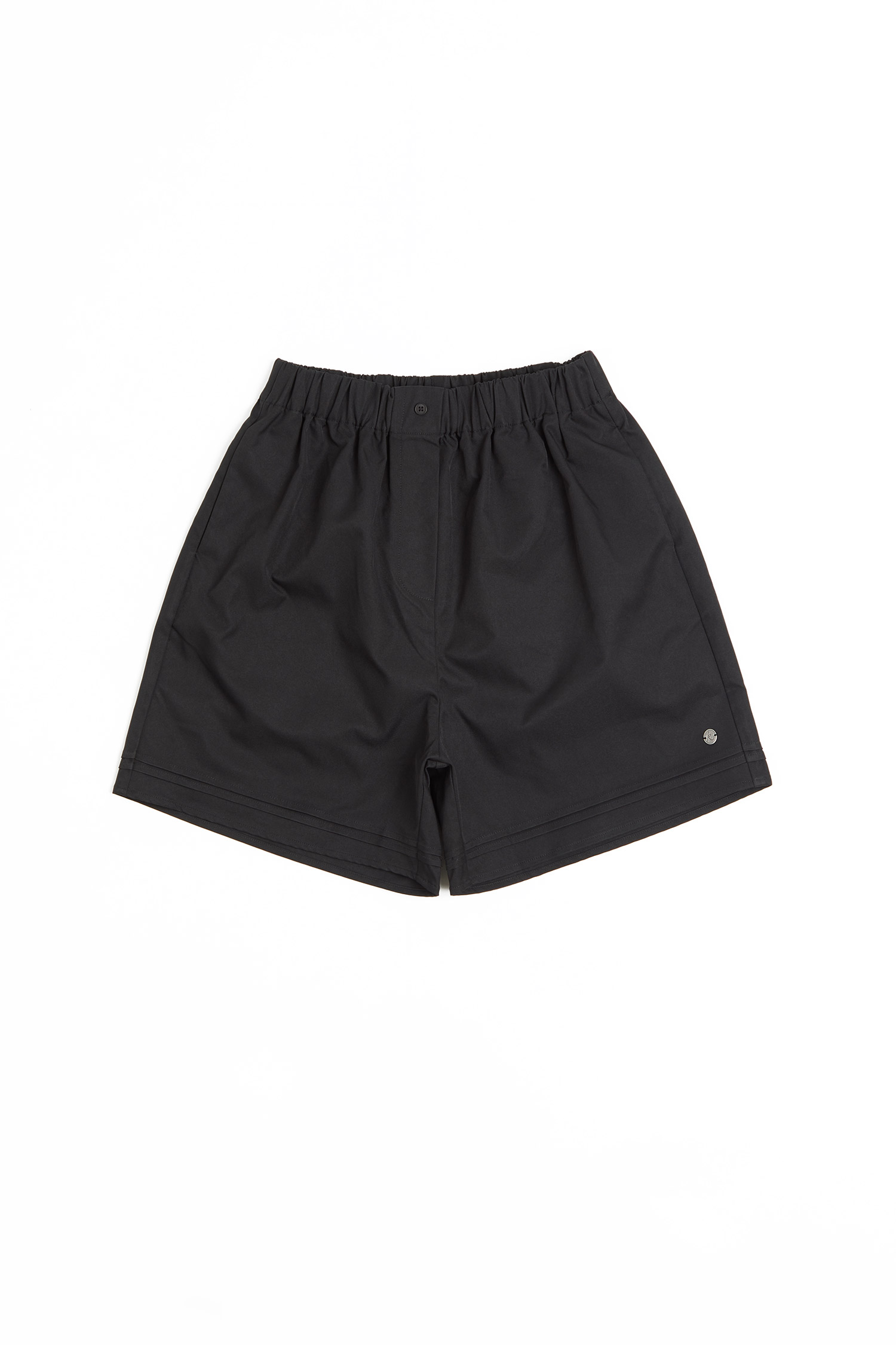 日常素面 斜紋壓褶短褲(女)