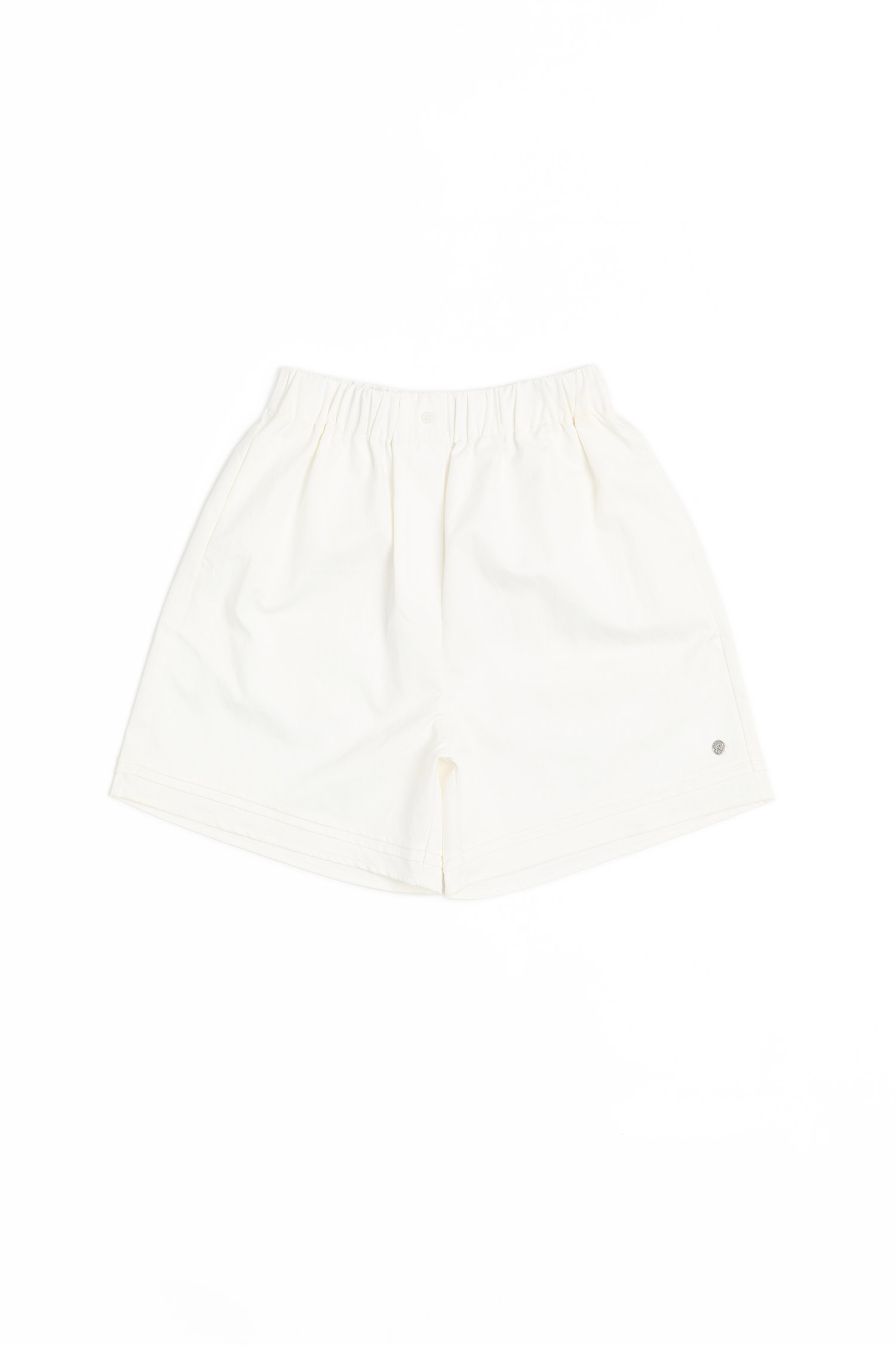 日常素面 斜紋壓褶短褲(女)