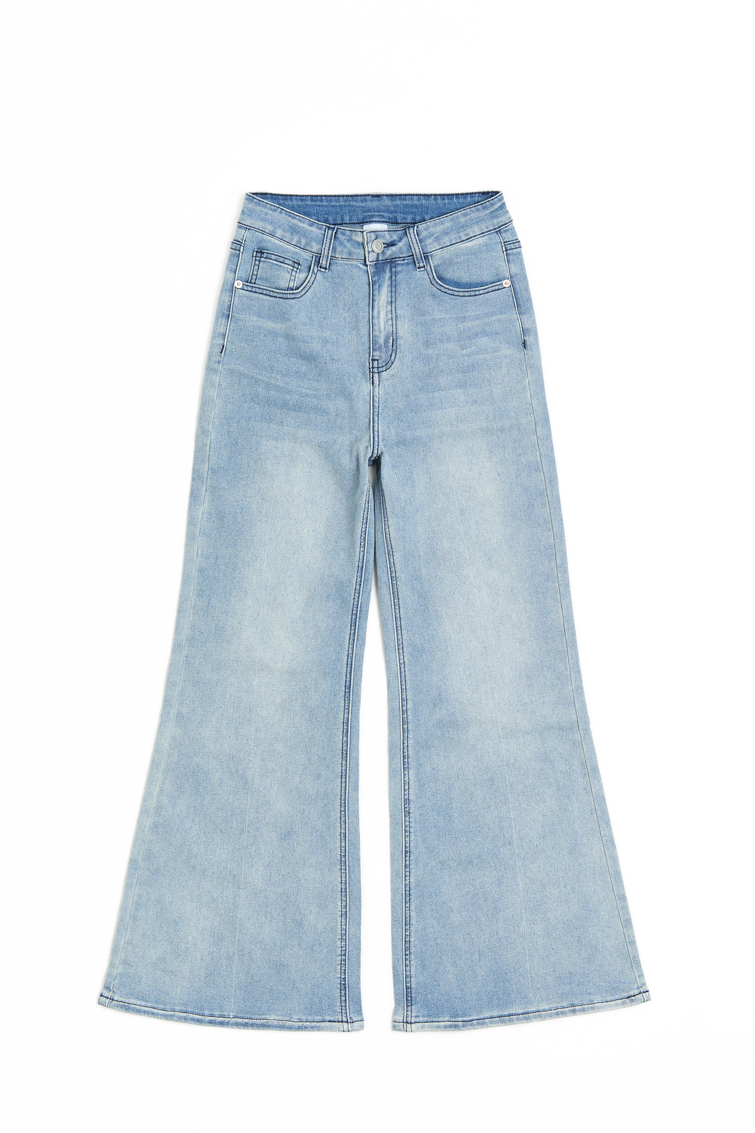 修身長腿 彈力喇叭牛仔褲(女)