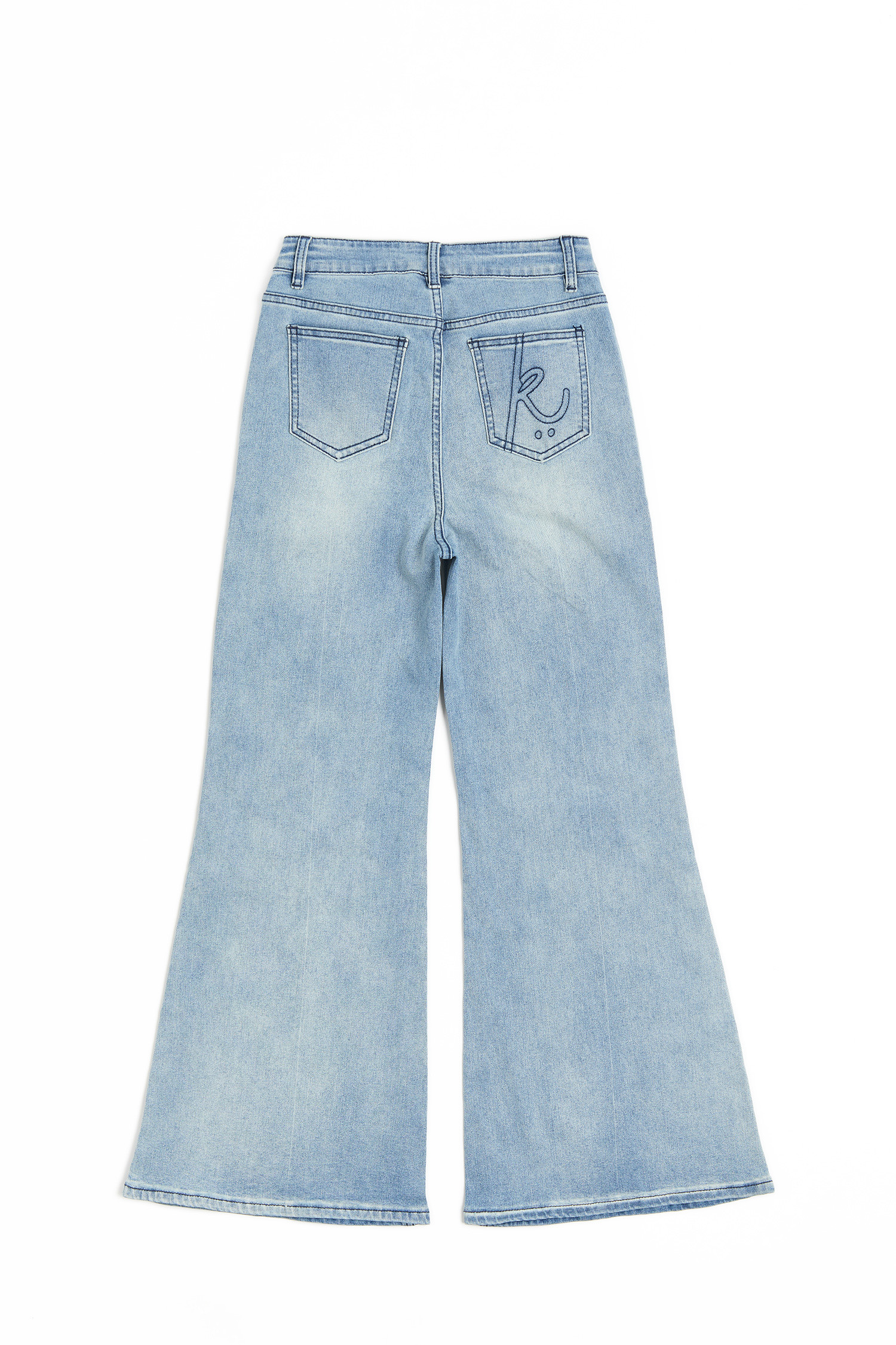 修身長腿 彈力喇叭牛仔褲(女)