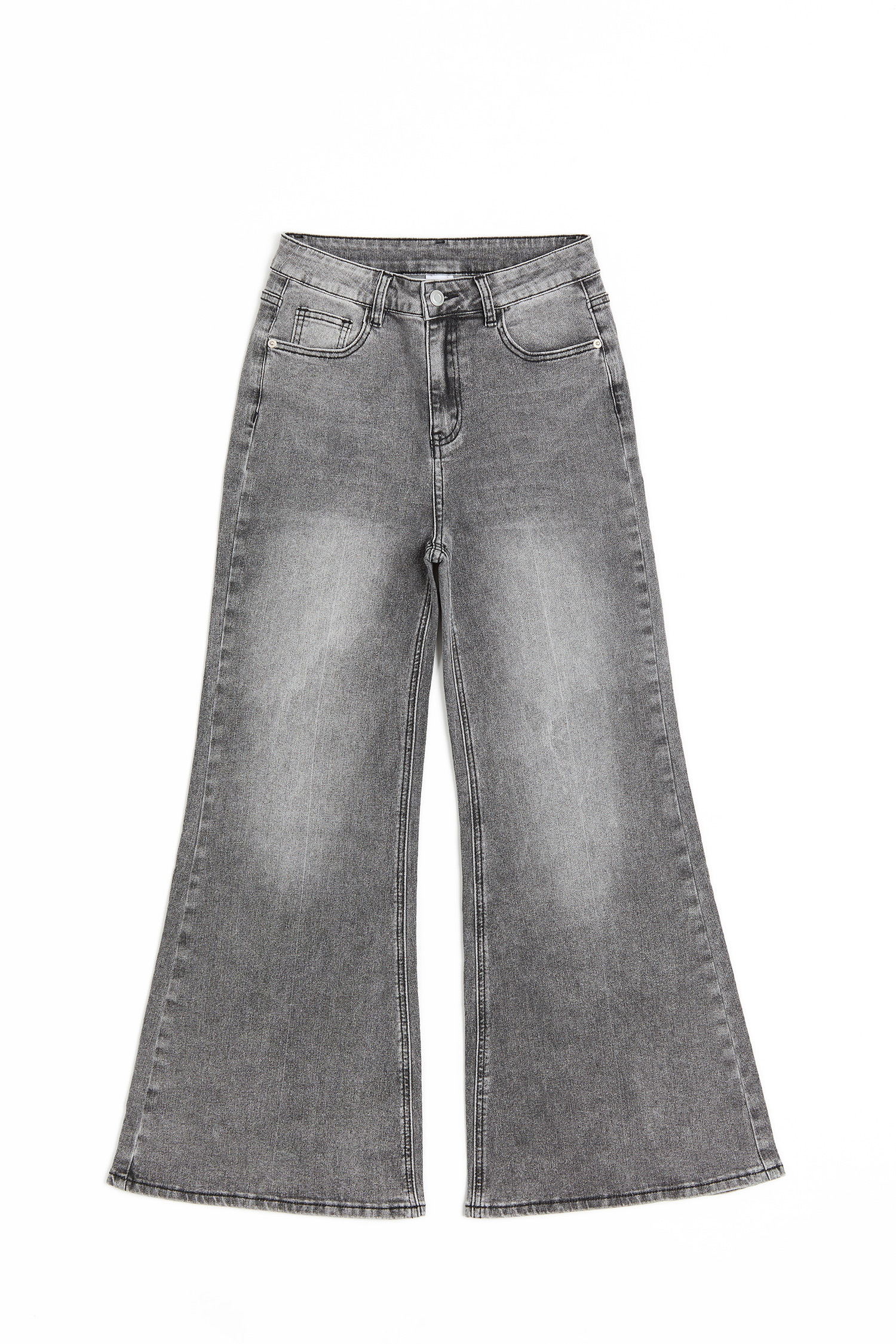 修身長腿 彈力喇叭牛仔褲(女)