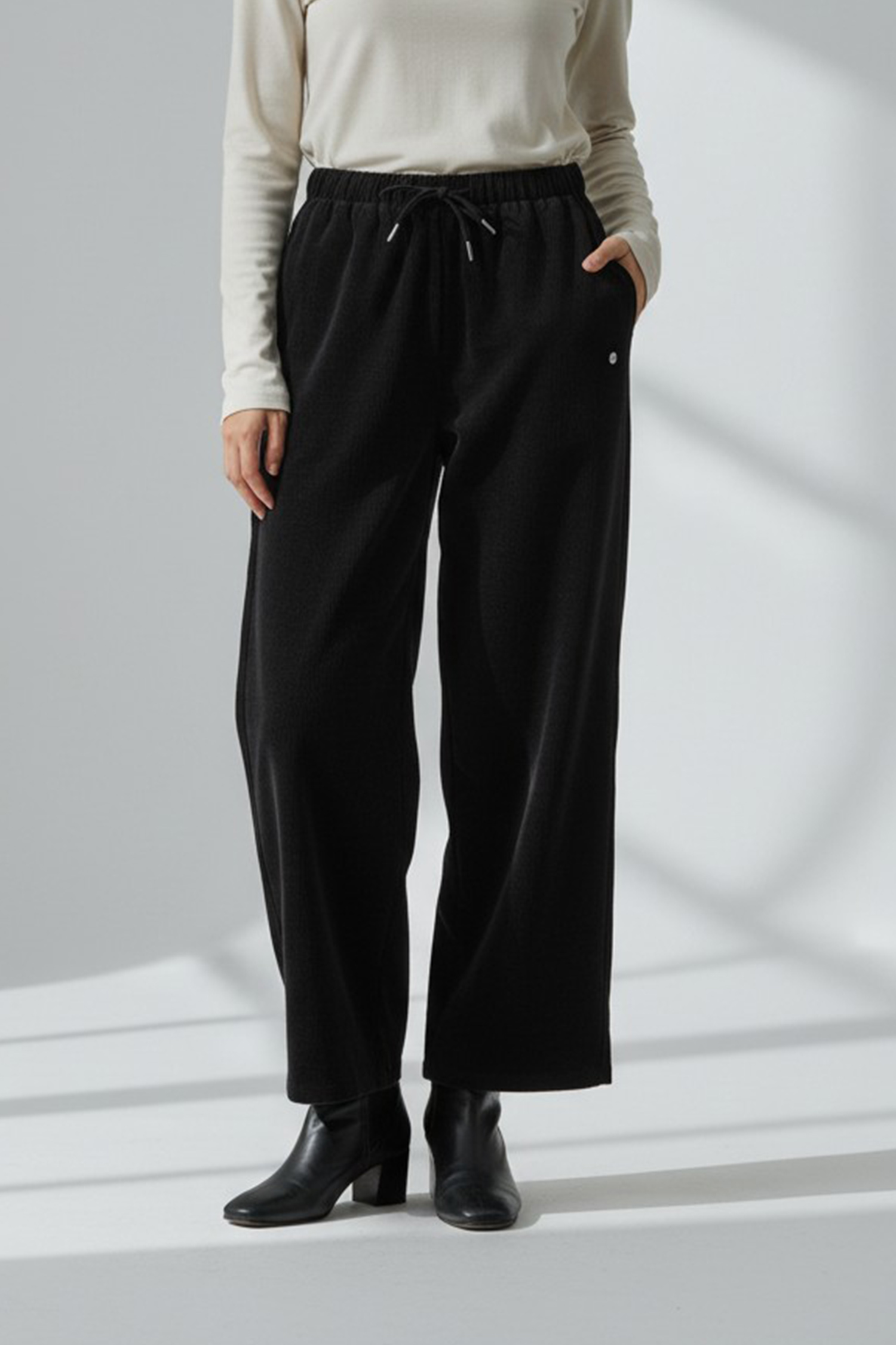 雪尼爾絨 保暖直筒寬褲