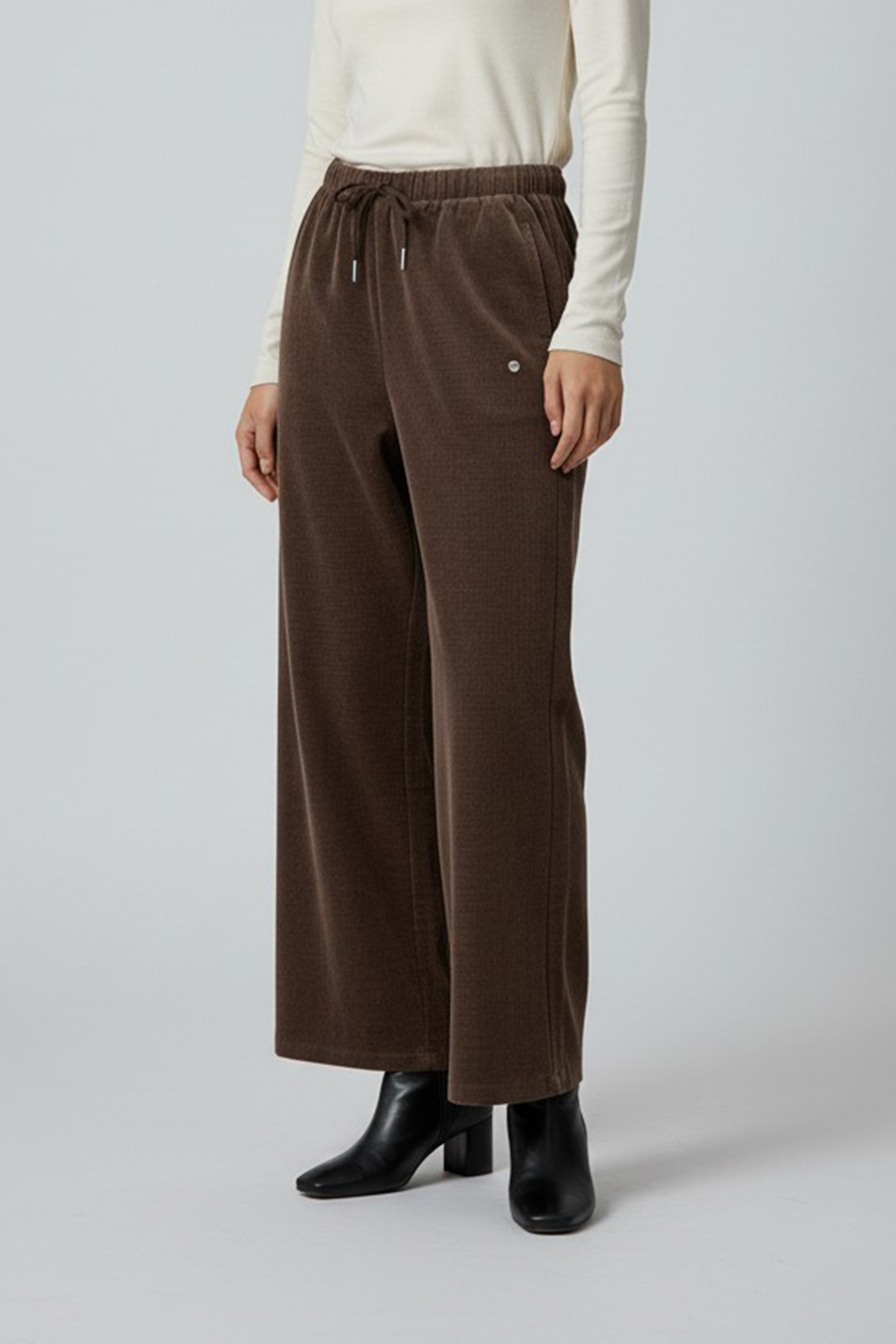 雪尼爾絨 保暖直筒寬褲