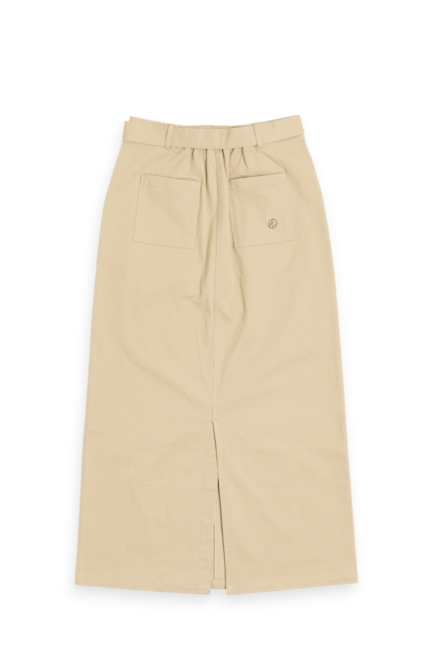 剪接腰頭 斜紋半身裙