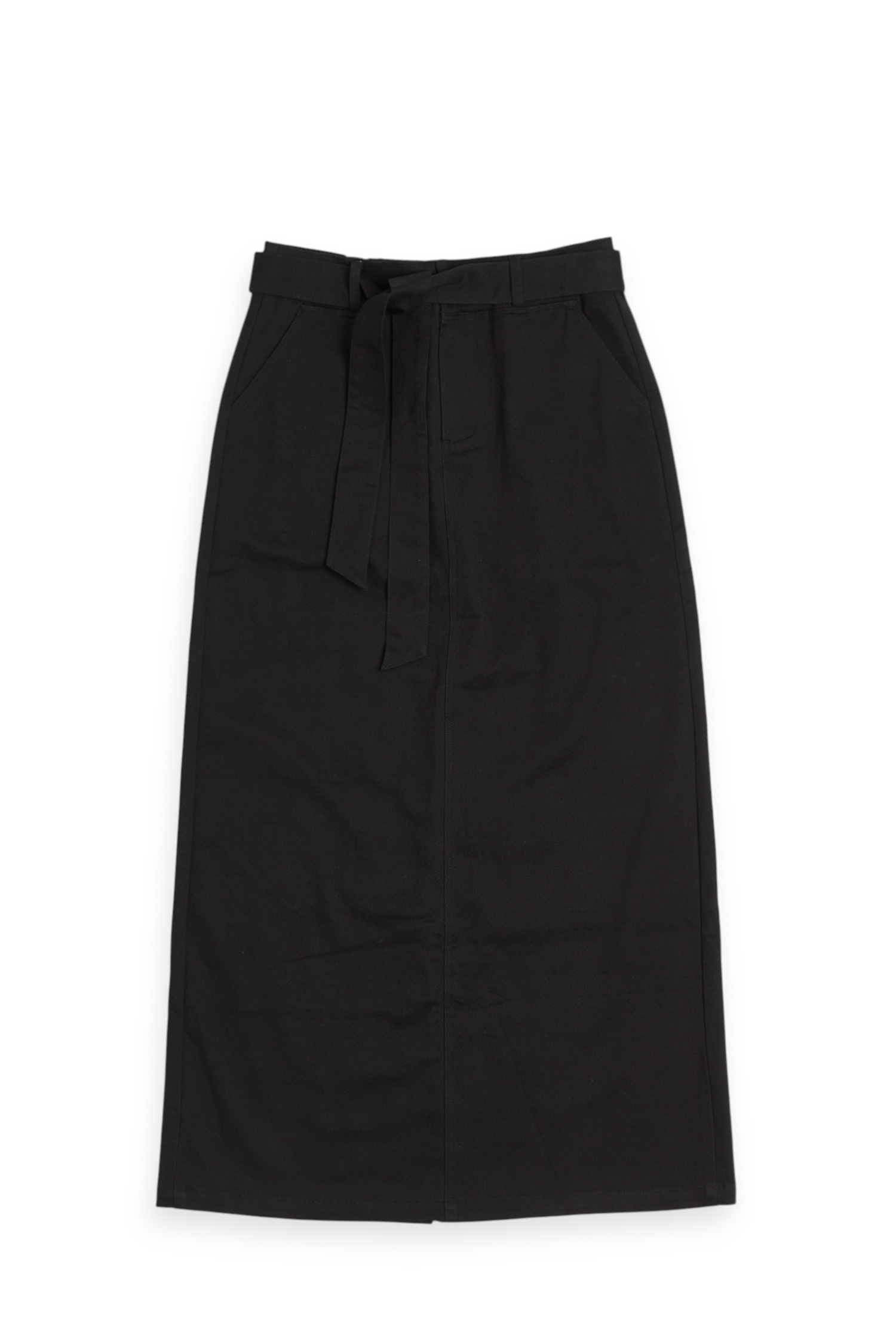 剪接腰頭 斜紋半身裙