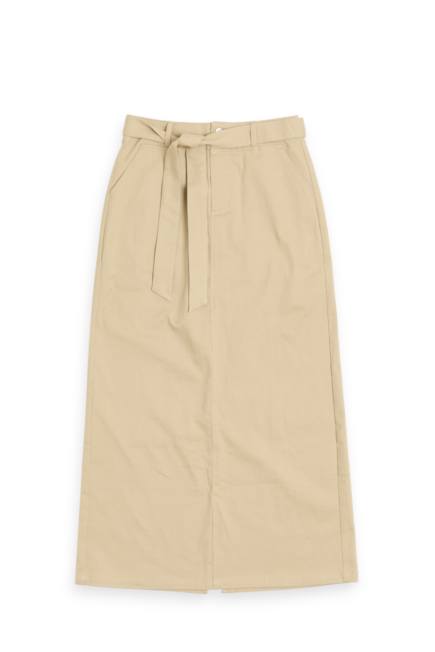 剪接腰頭 斜紋半身裙