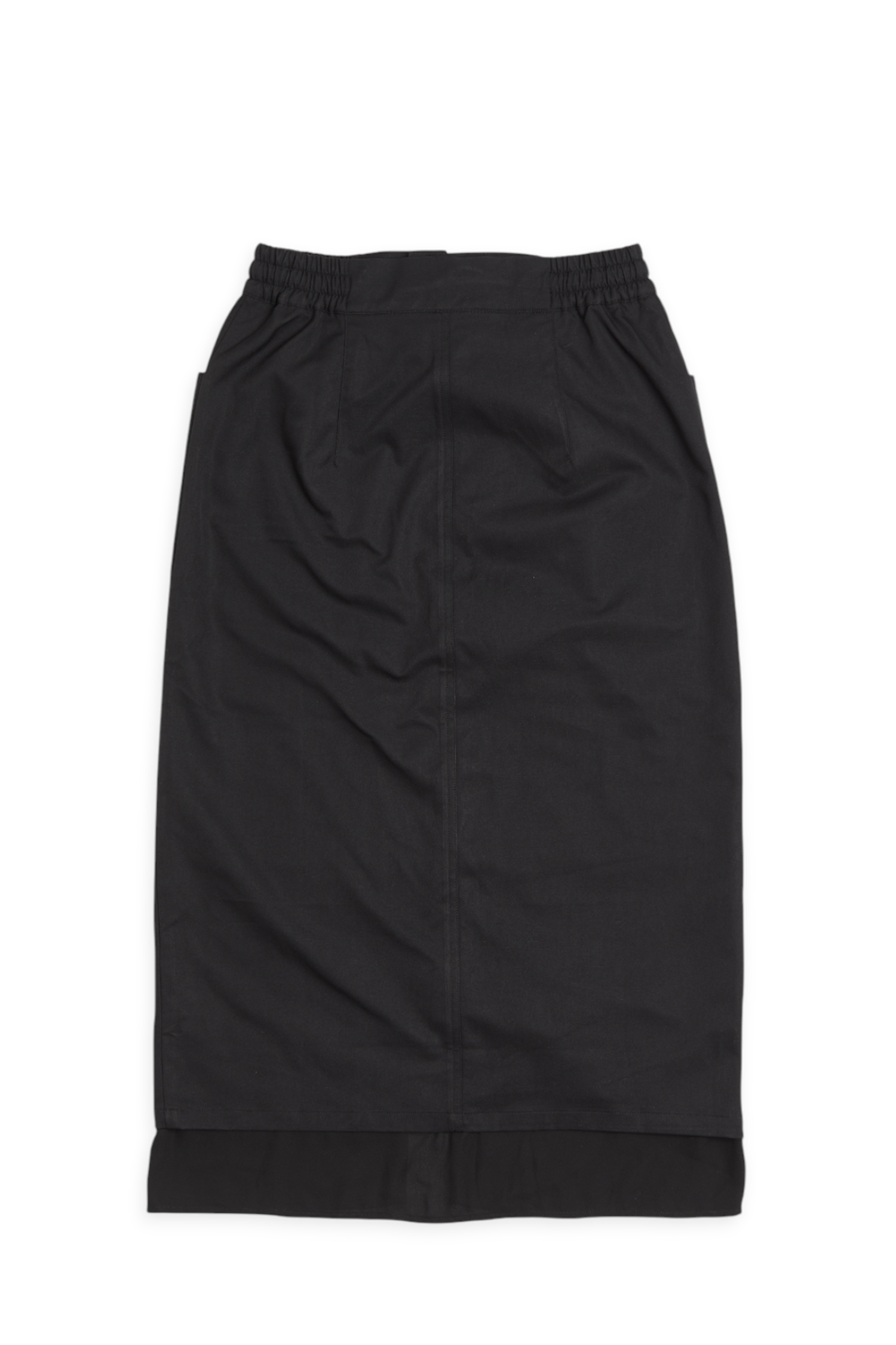 雪紡拼接修身直筒裙