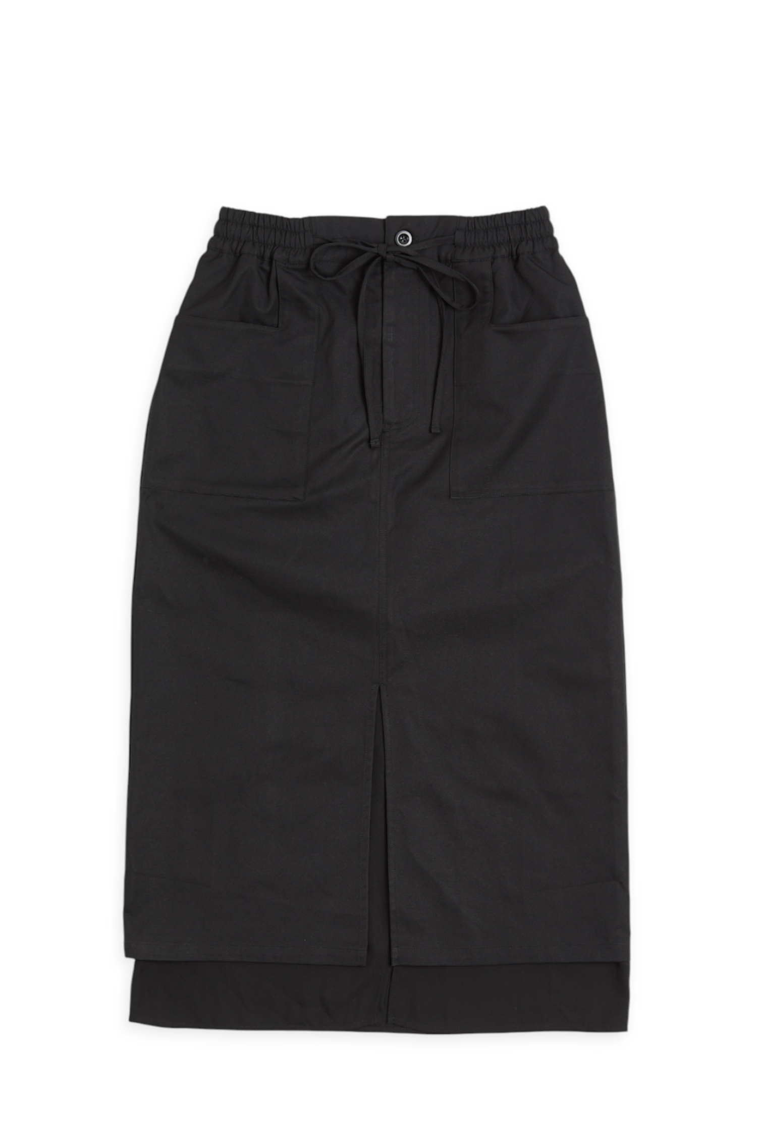 雪紡拼接修身直筒裙