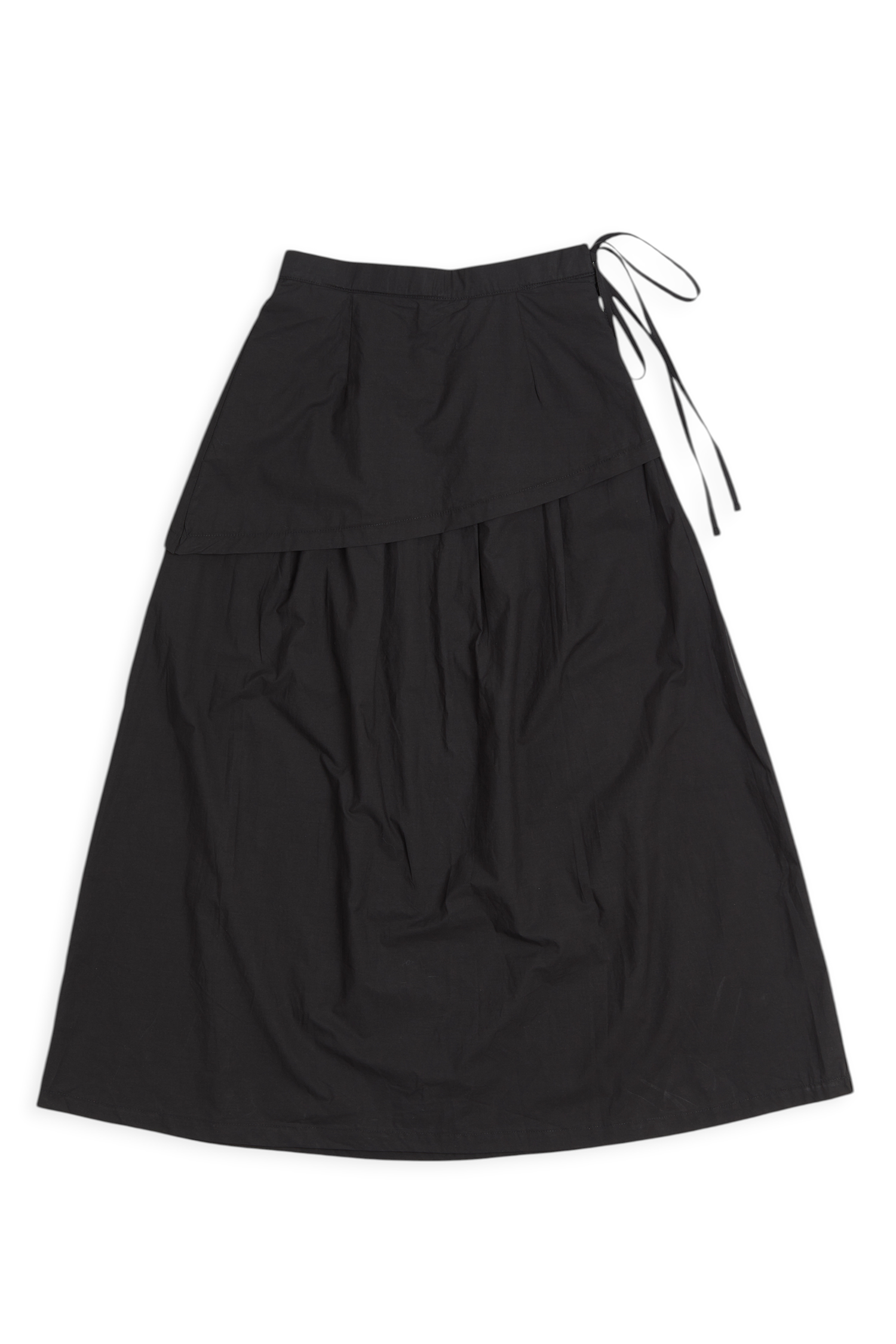 雙層造型 抓褶傘擺裙