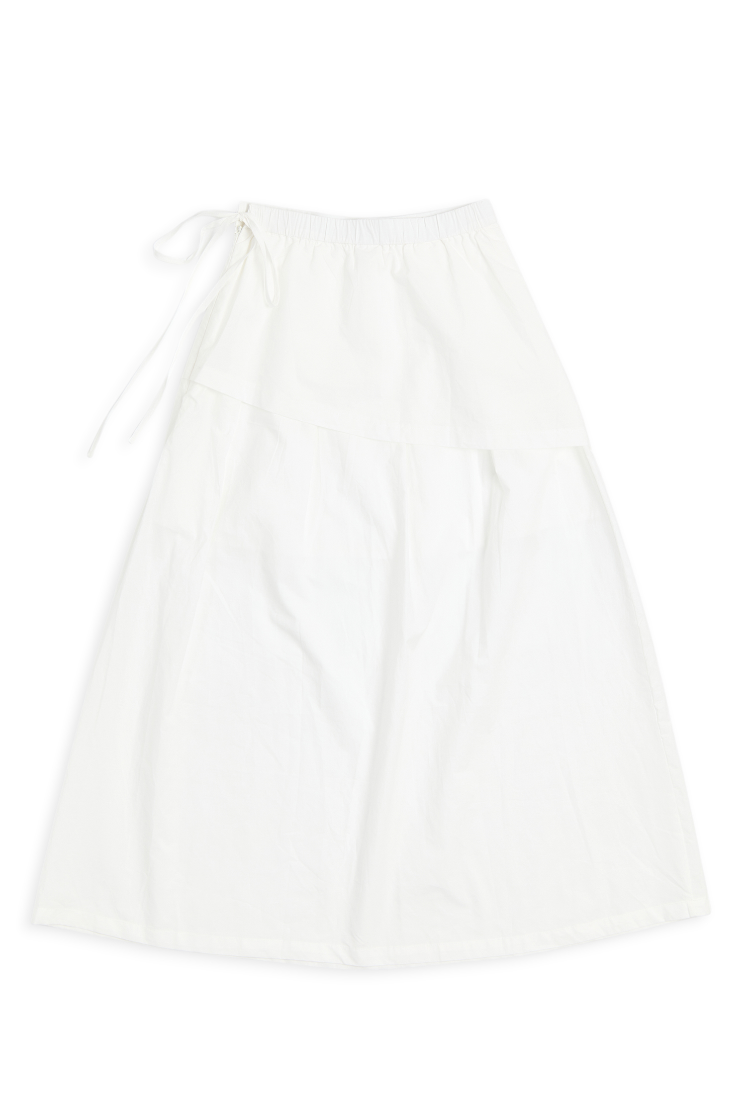 雙層造型 抓褶傘擺裙