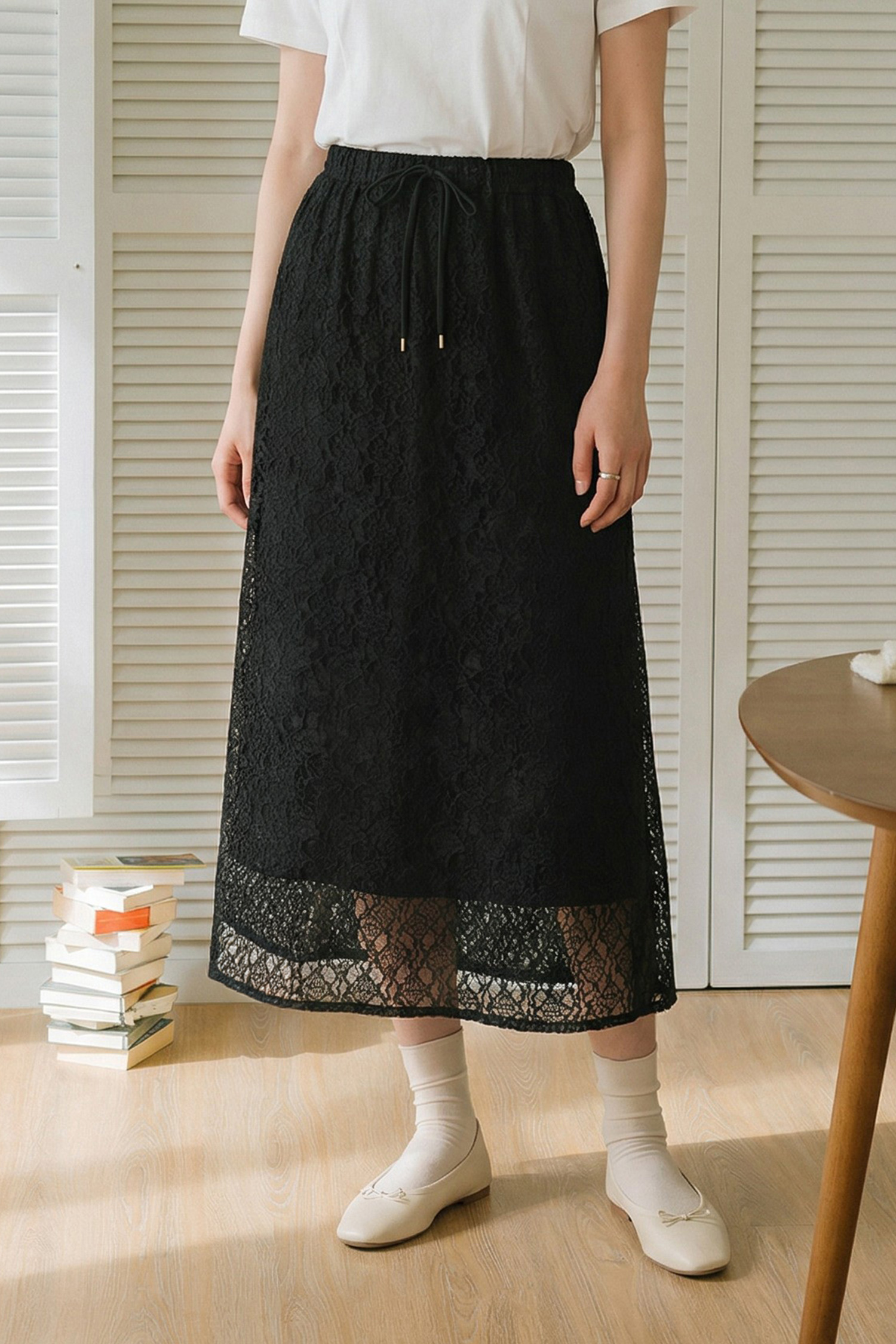 網紗蕾絲 雙層半身裙