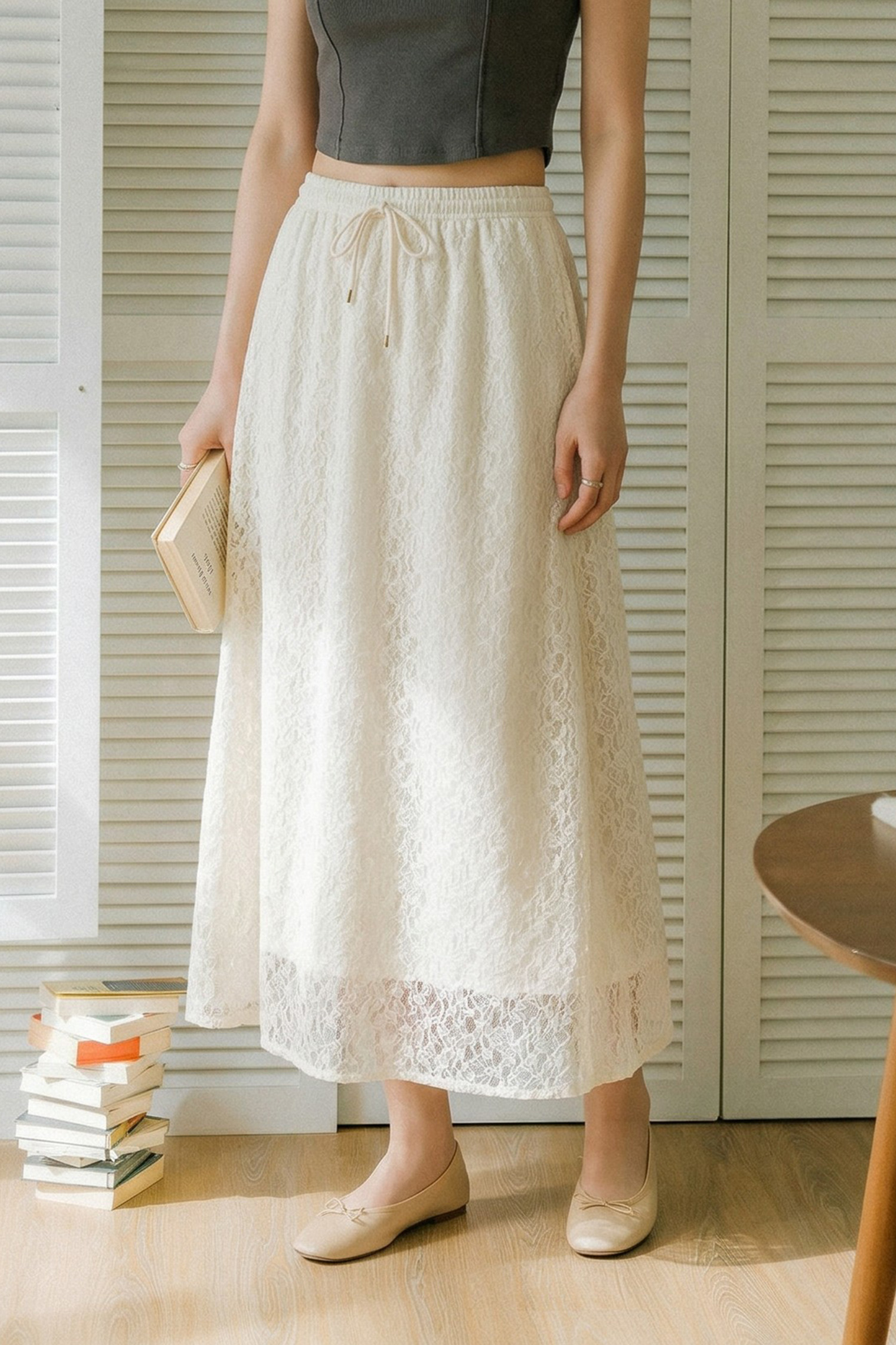 網紗蕾絲 雙層半身裙