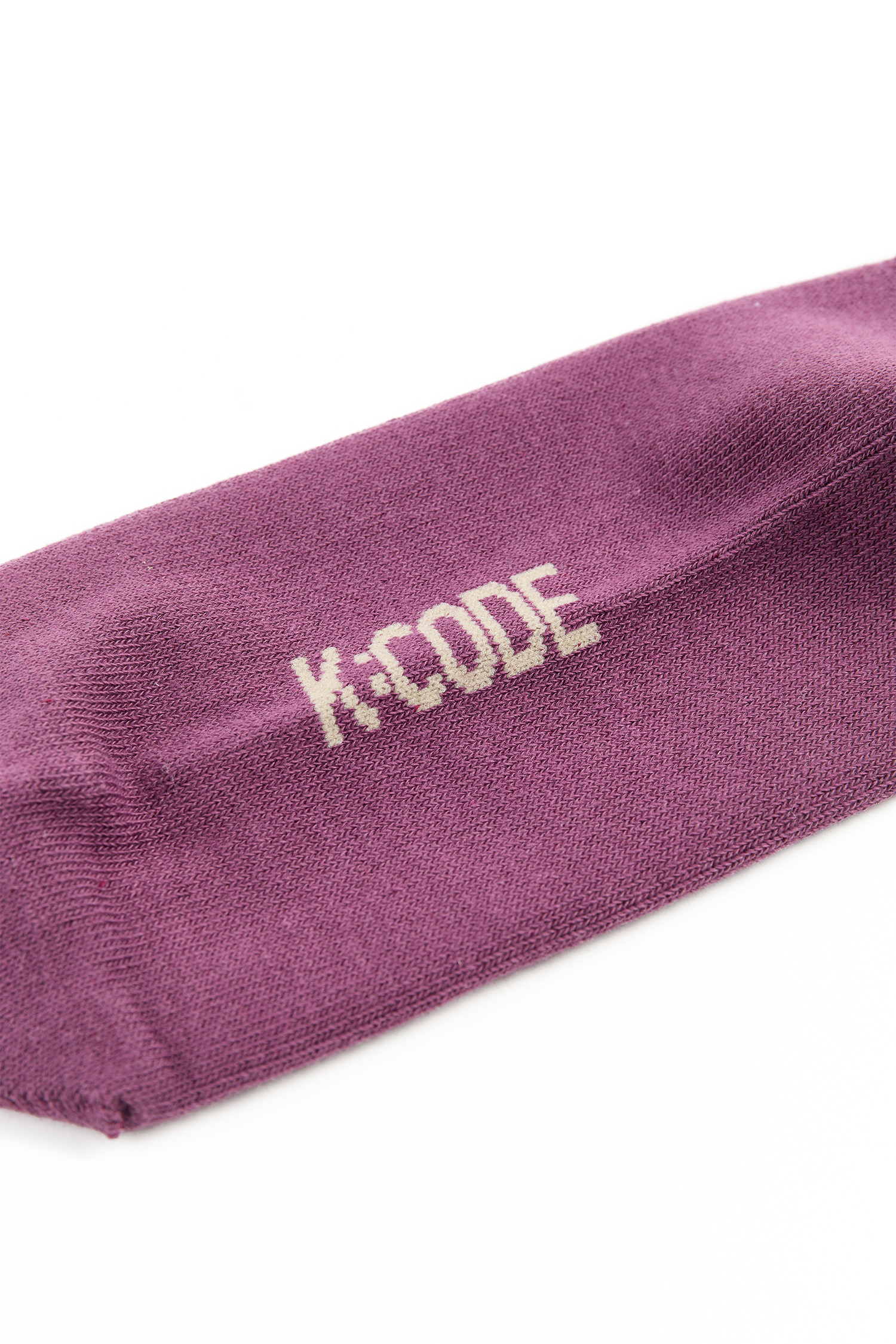 K:CODE 捲邊電繡中筒襪