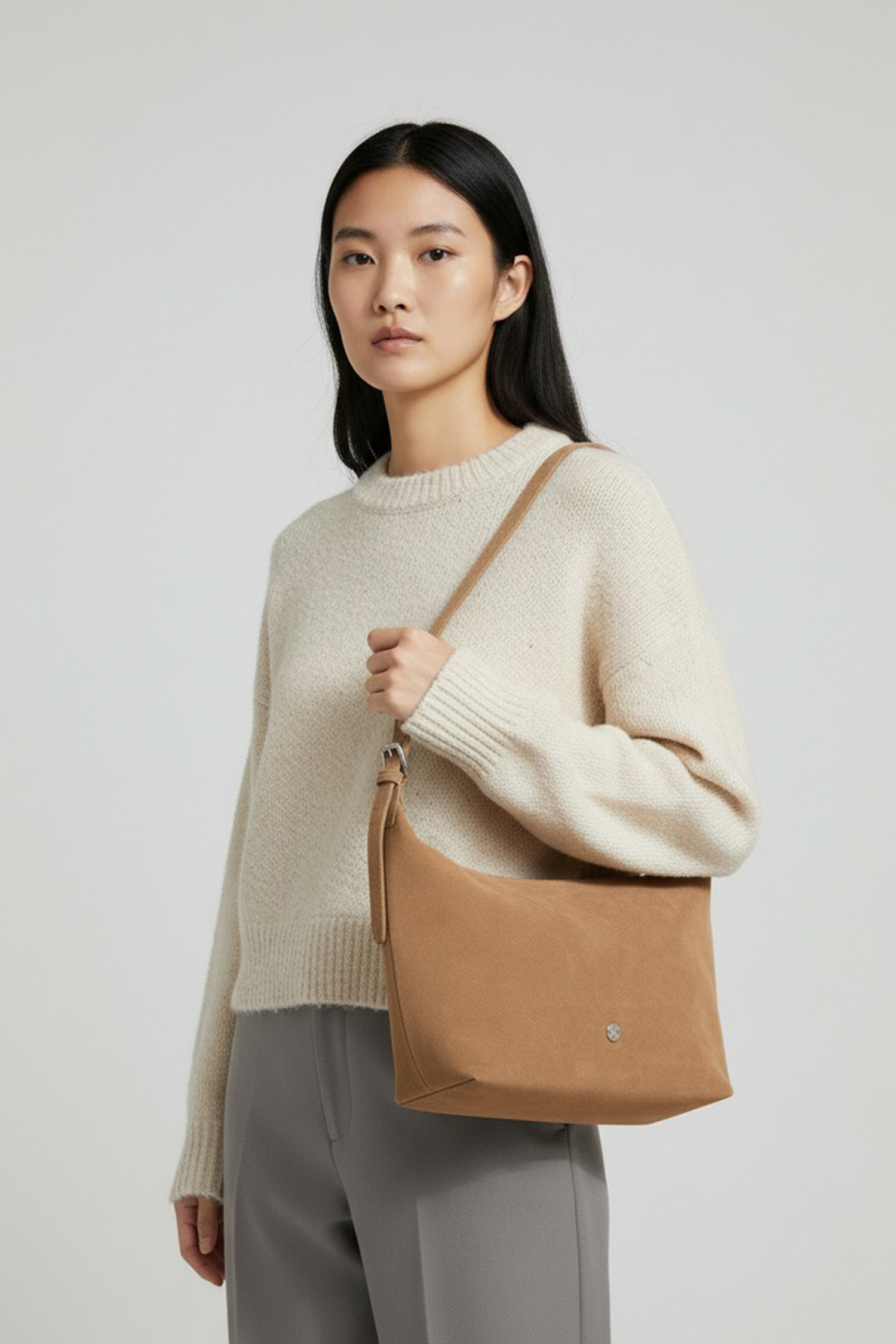 肩背兩用 麂皮絨小流浪包