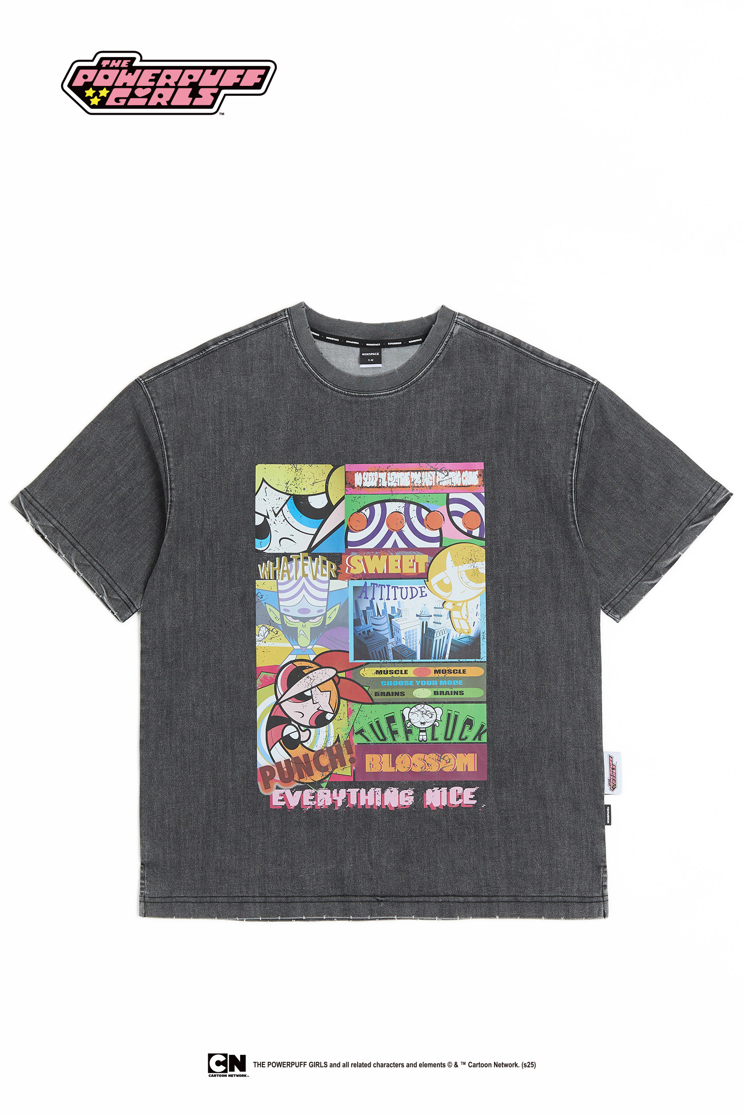 飛天小女警 水洗刷破短袖上衣