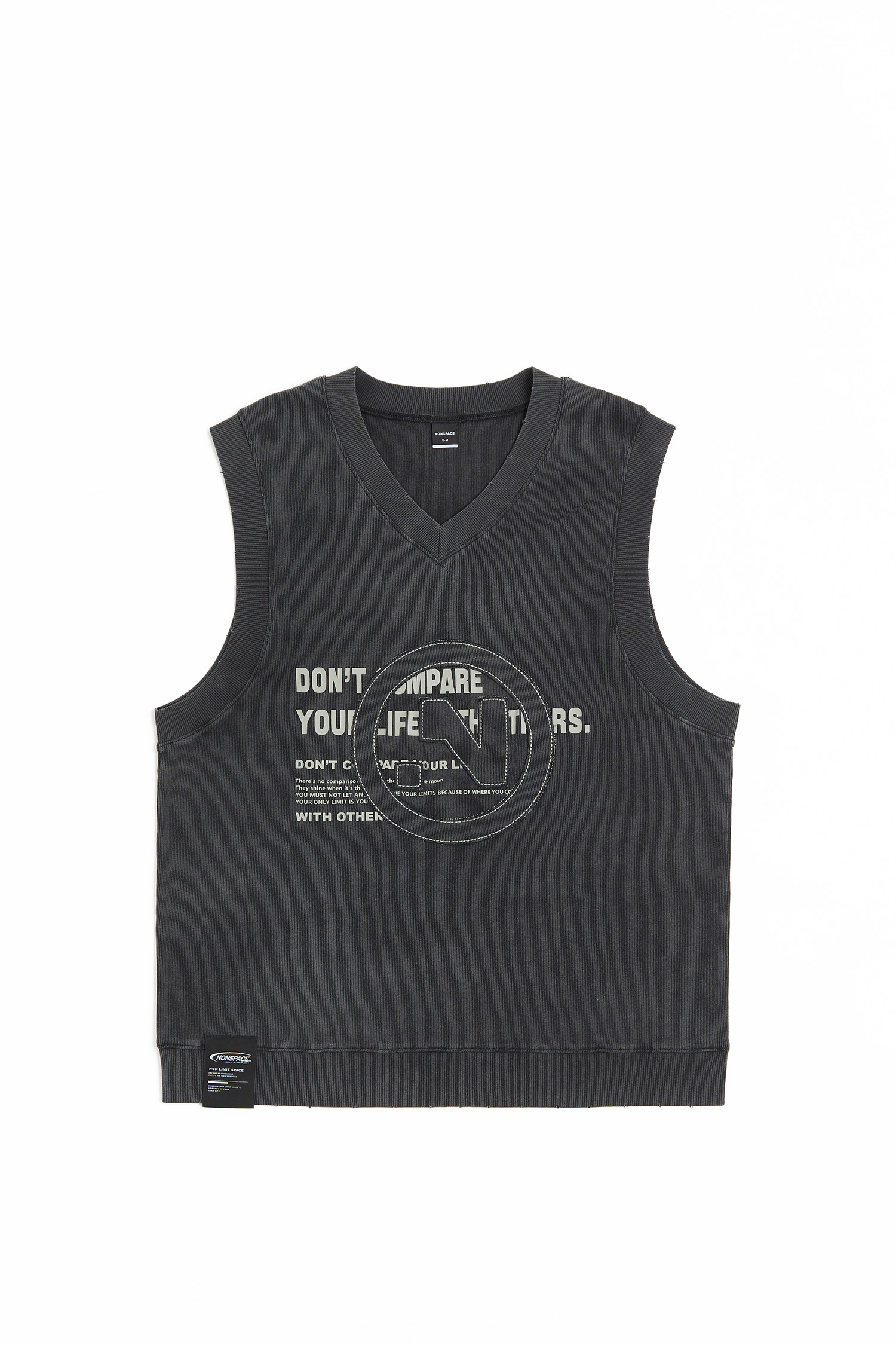 NONSPACE 水洗刷破繡花無袖背心