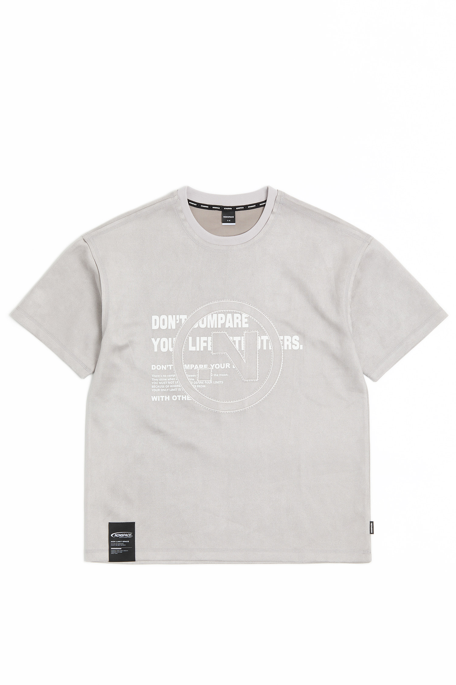 NONSPACE 麂皮絨貼布繡短袖上衣