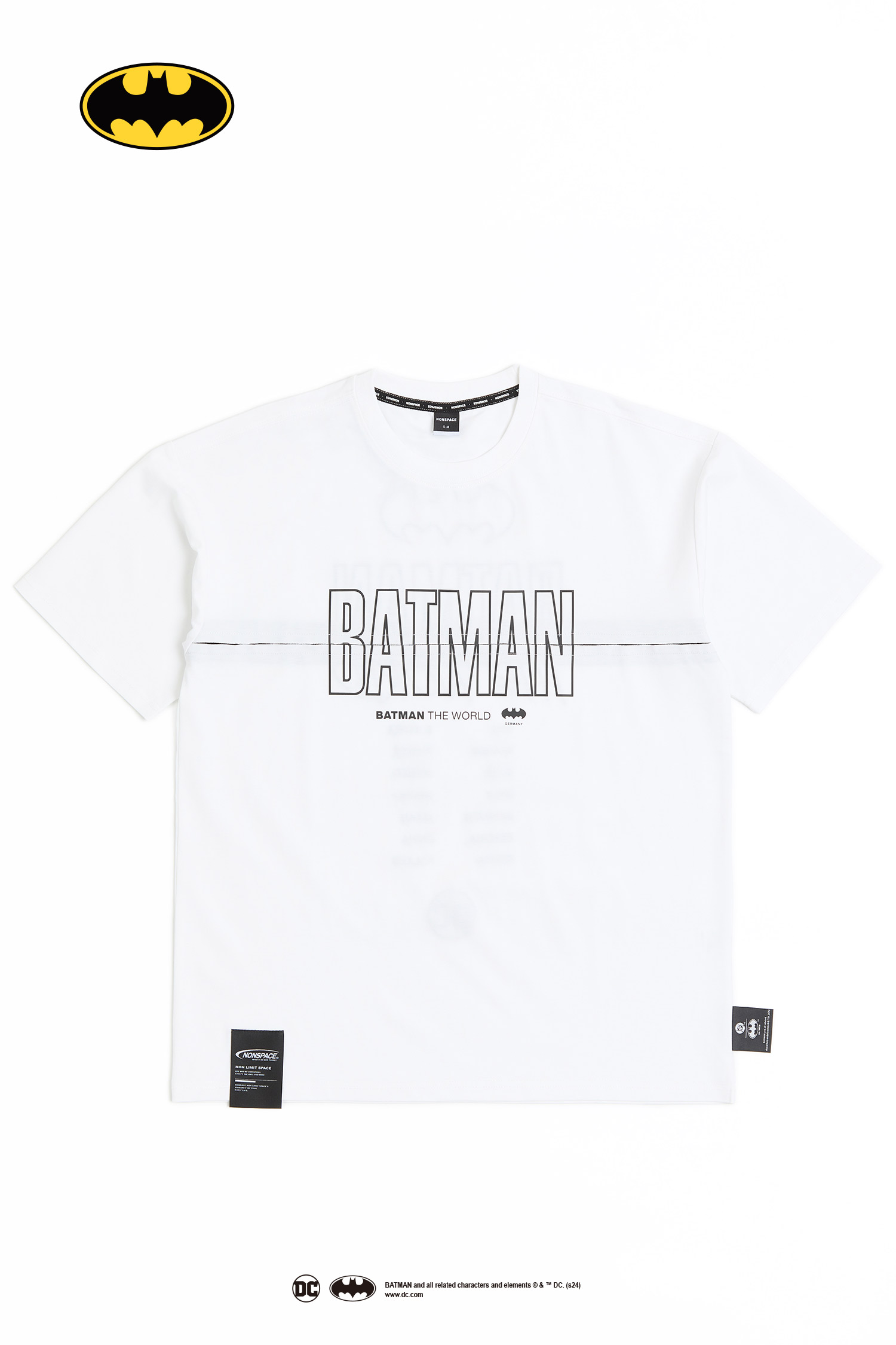 BATMAN 胸前剪接印花 短袖上衣