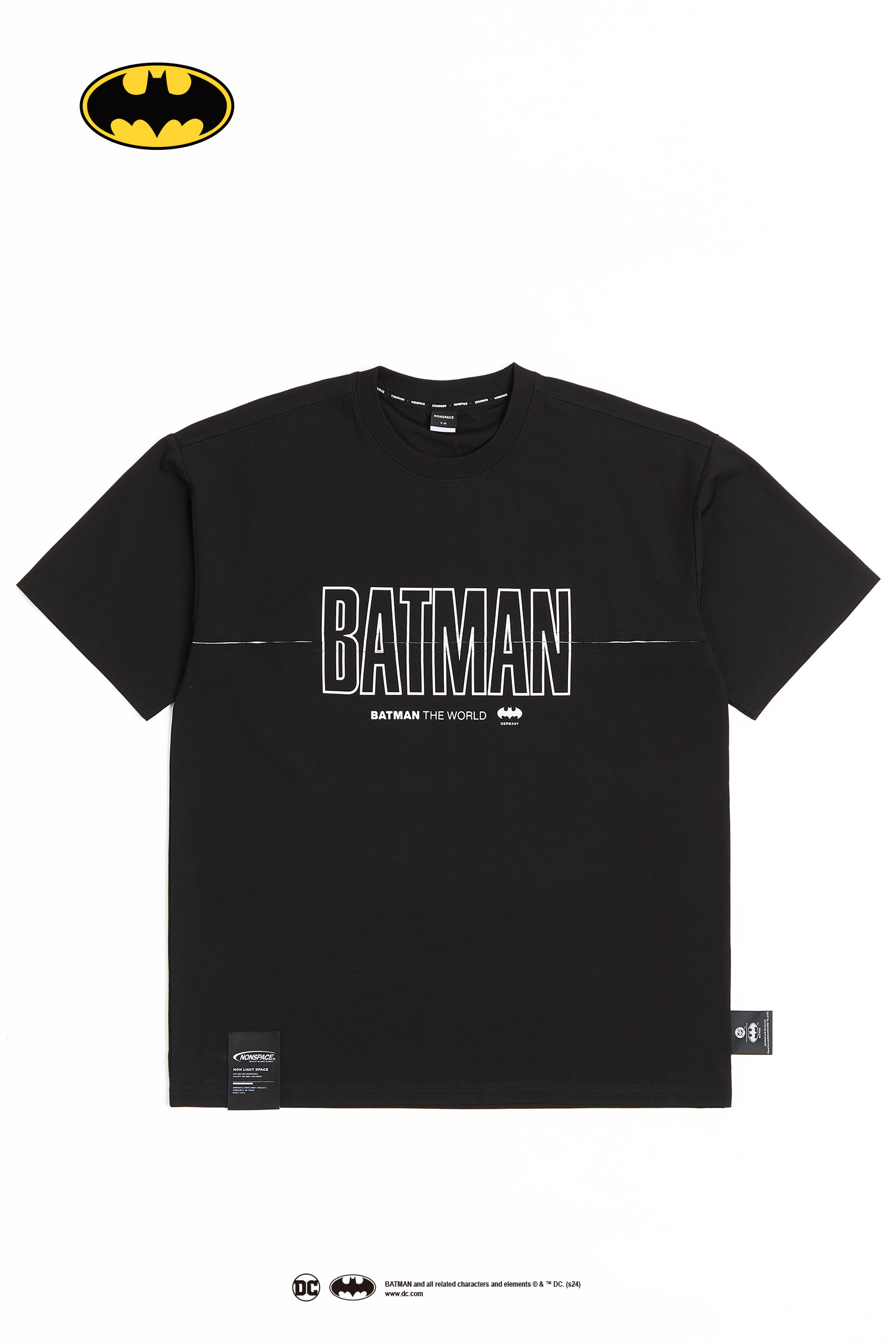 BATMAN 胸前剪接印花 短袖上衣