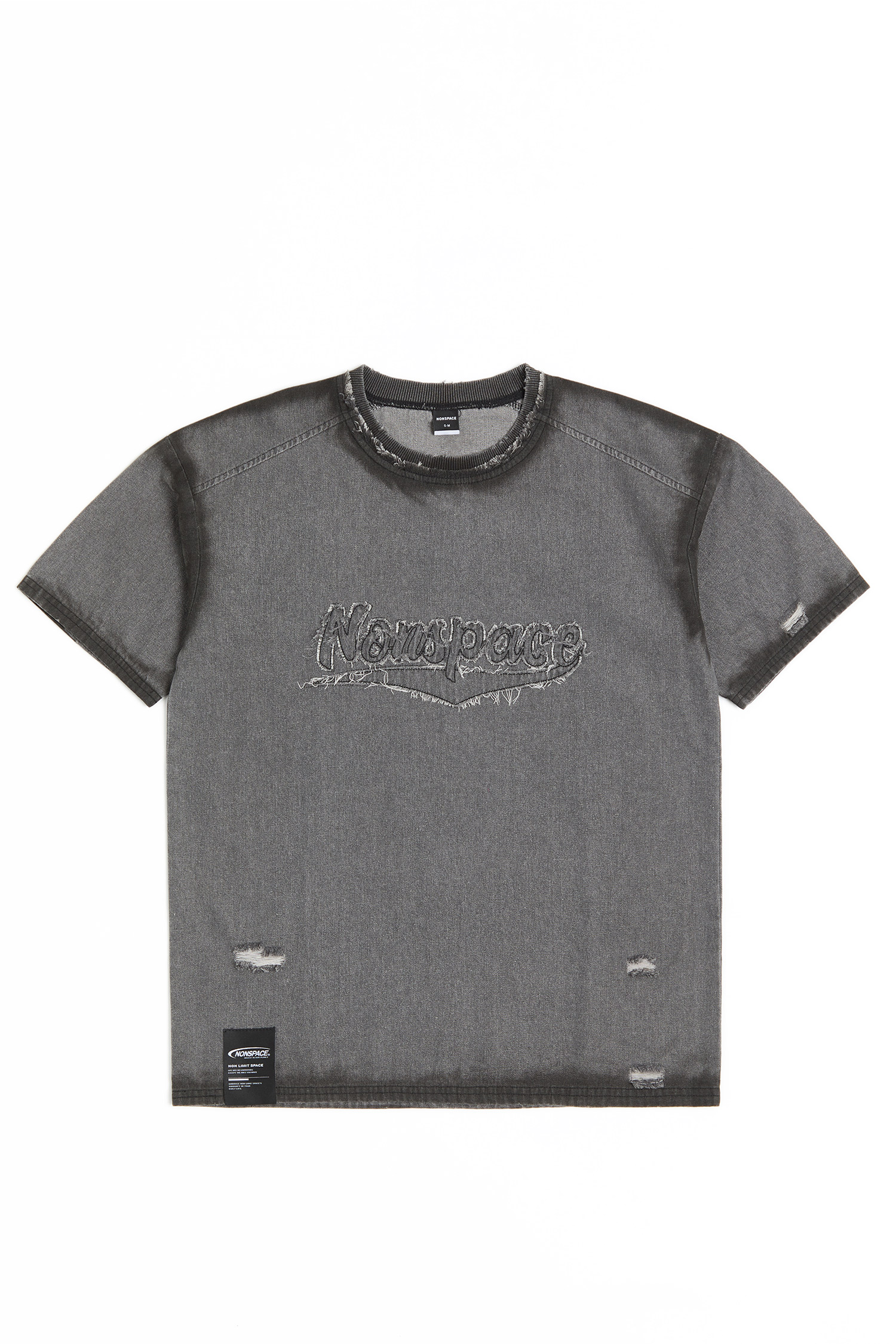 美式貼布繡噴染 短袖上衣