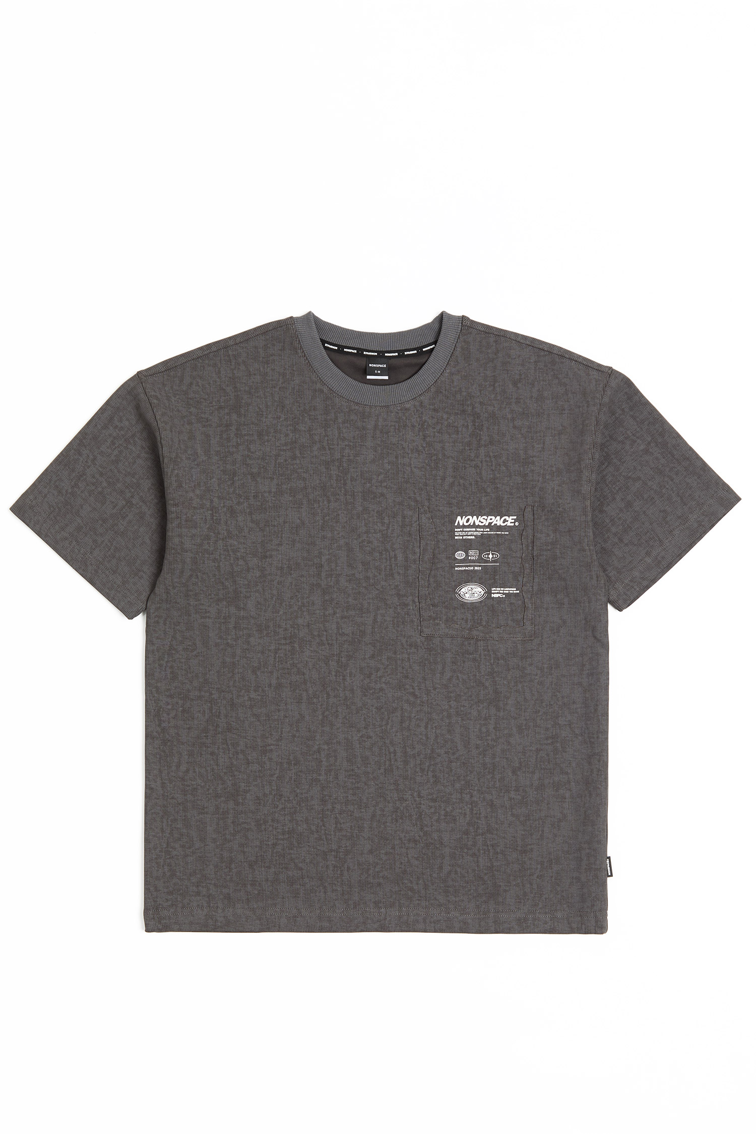 仿舊坑條天使印花 短袖上衣