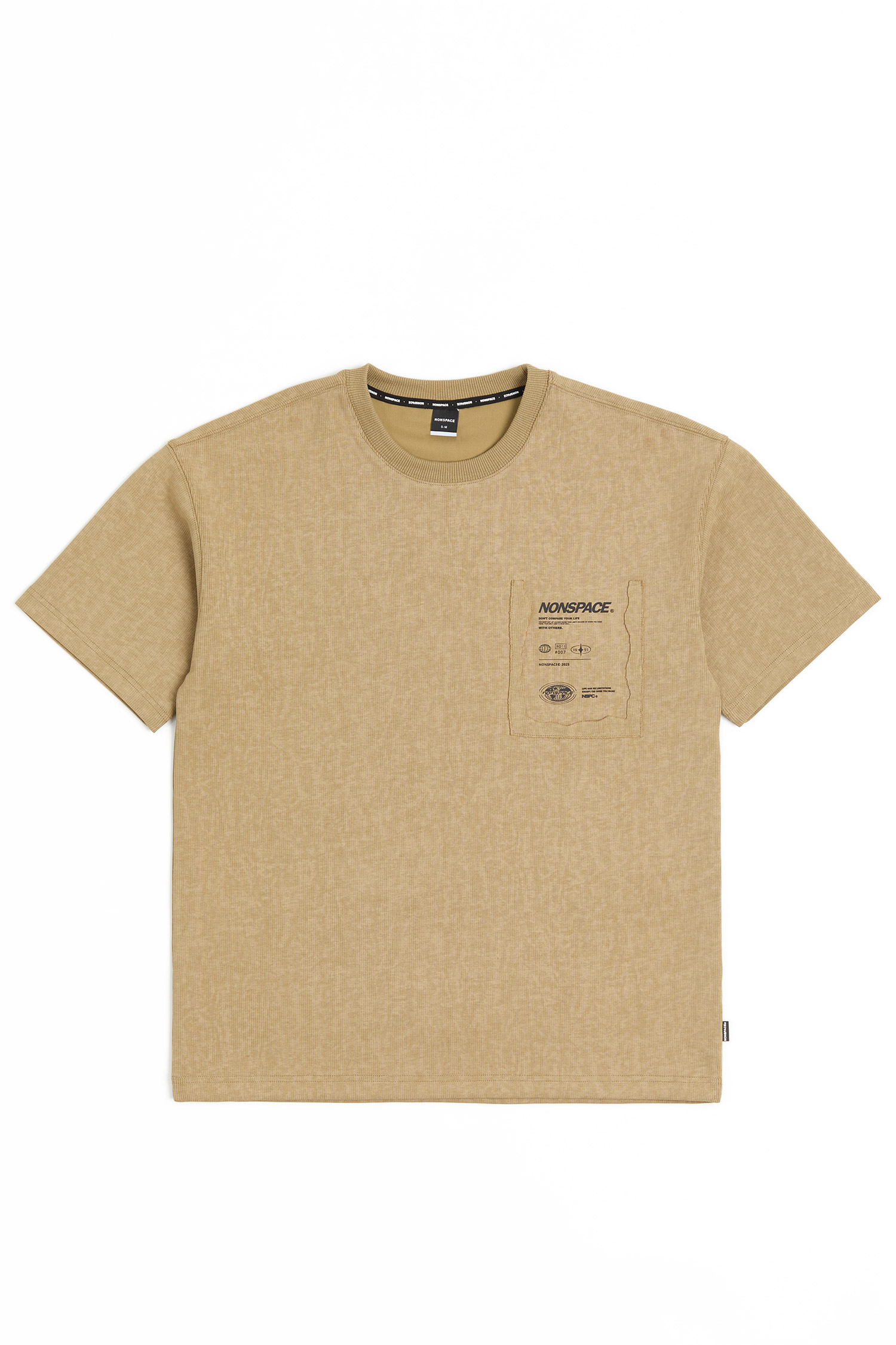 仿舊坑條天使印花 短袖上衣