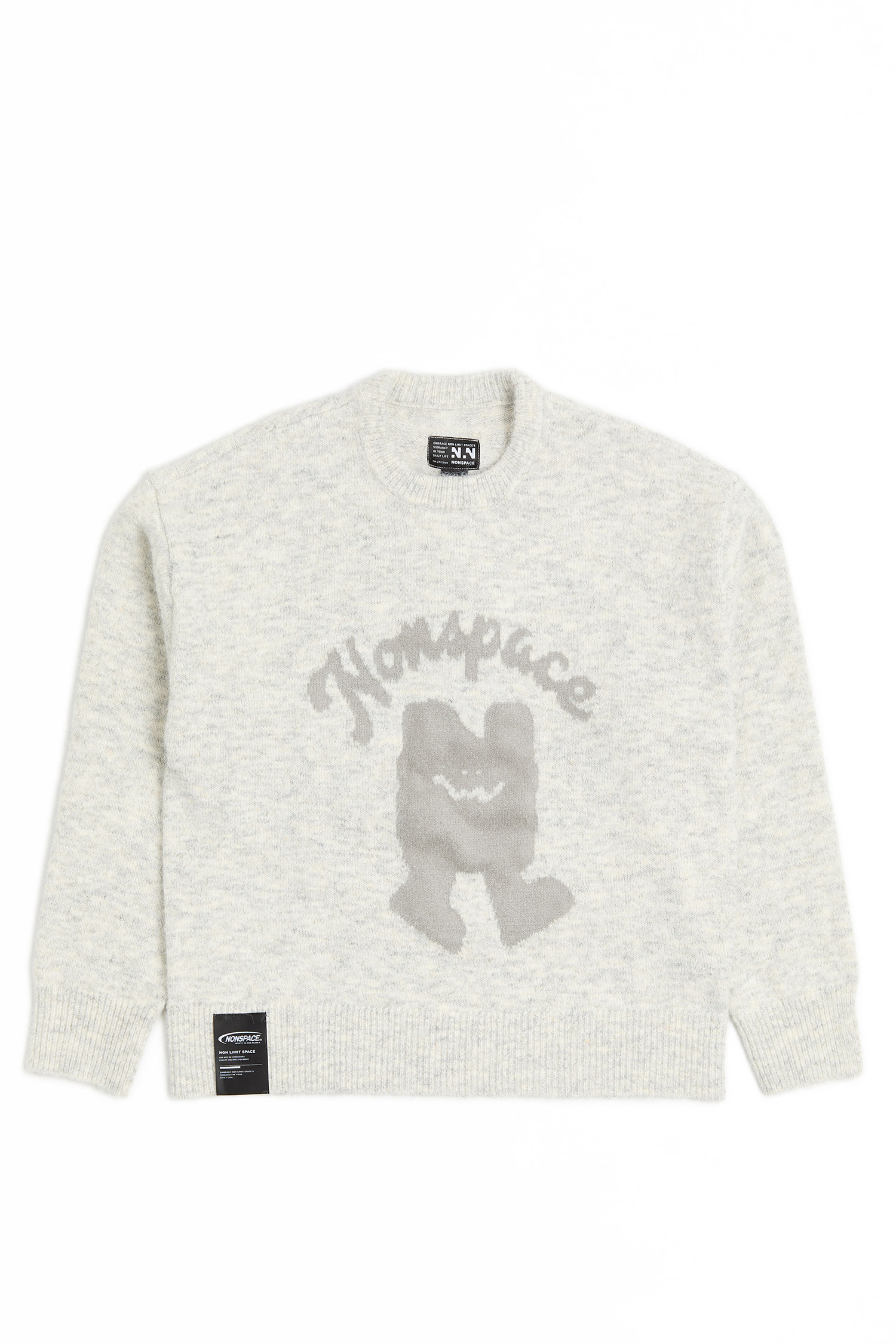 NONSPACE 品牌小N怪獸緹花 針織長袖毛衣
