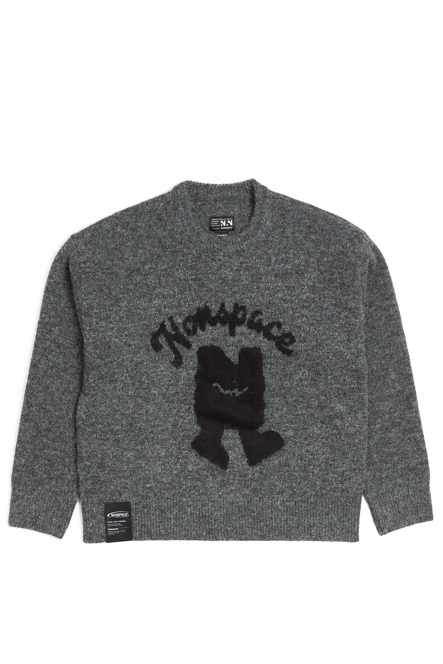 NONSPACE 品牌小N怪獸緹花 針織長袖毛衣