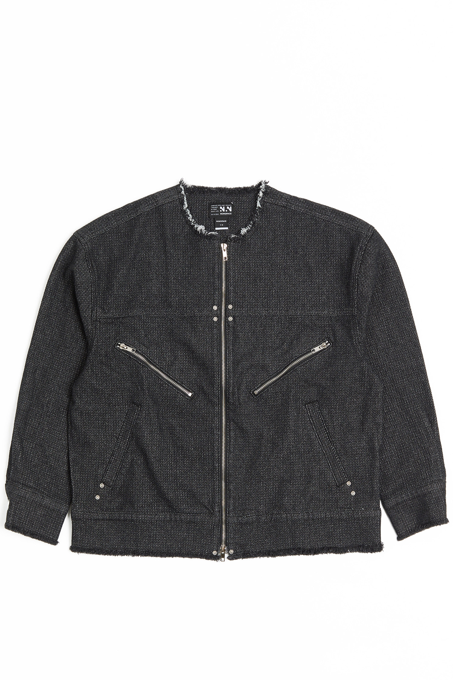 緹花牛仔 長袖襯衫式外套