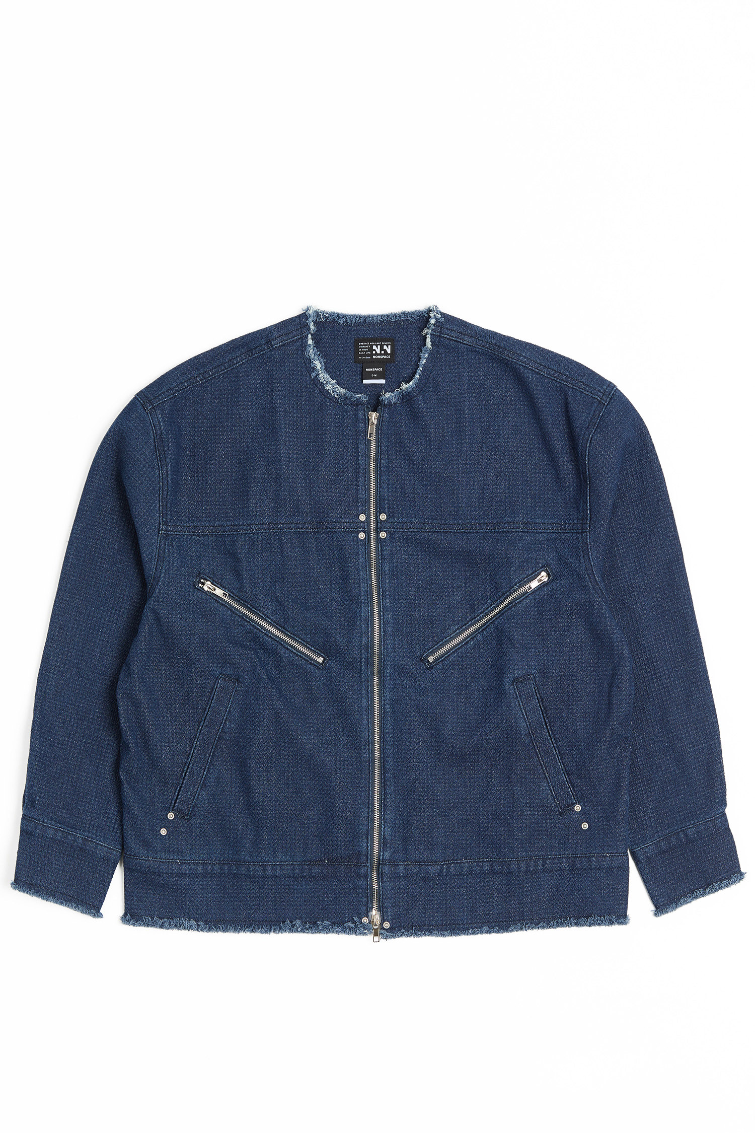 緹花牛仔 長袖襯衫式外套