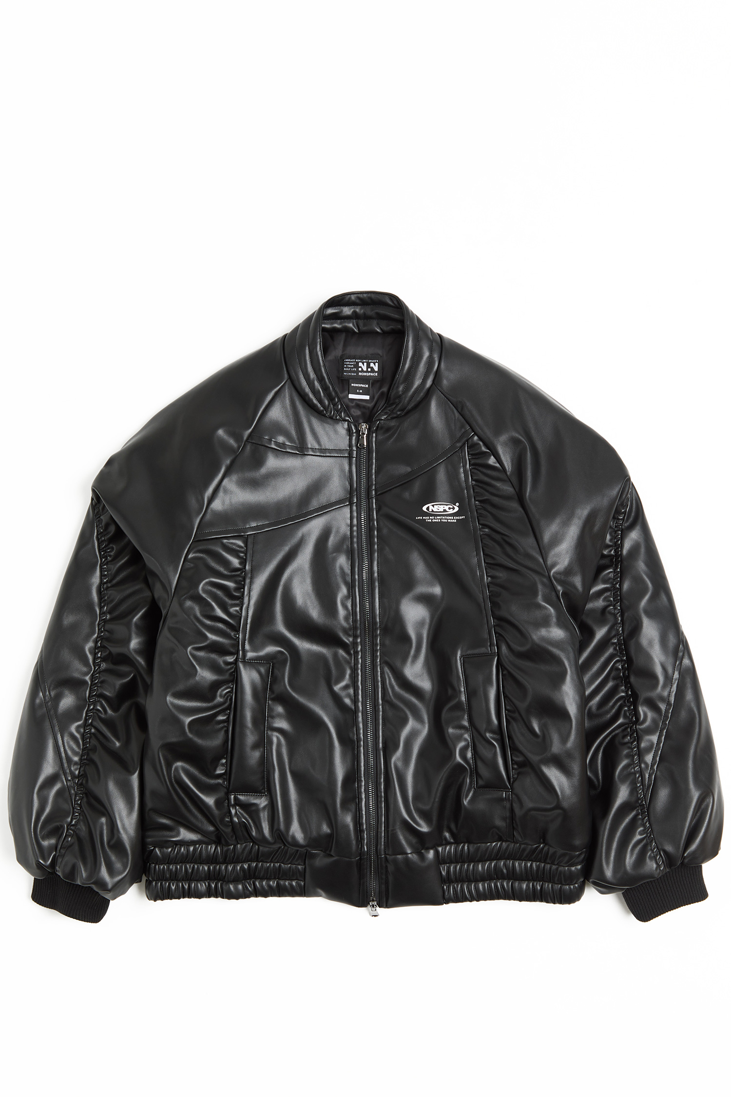 皮革鋪棉 棒球外套