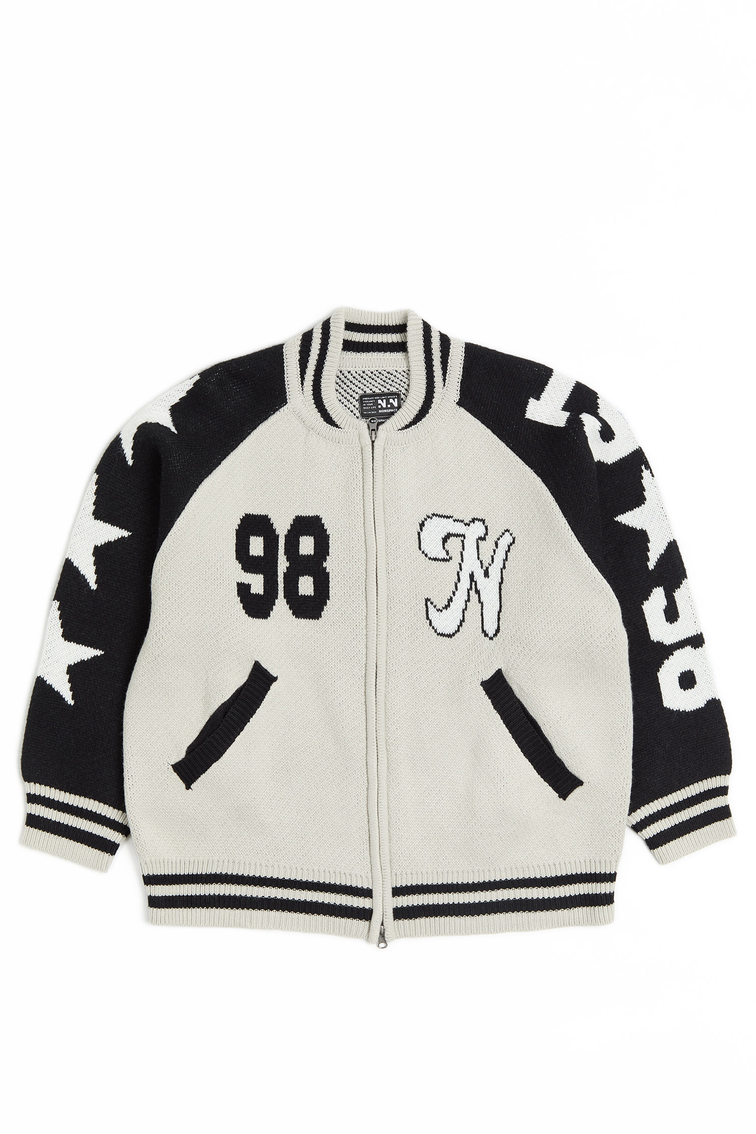 針織緹花棒球外套