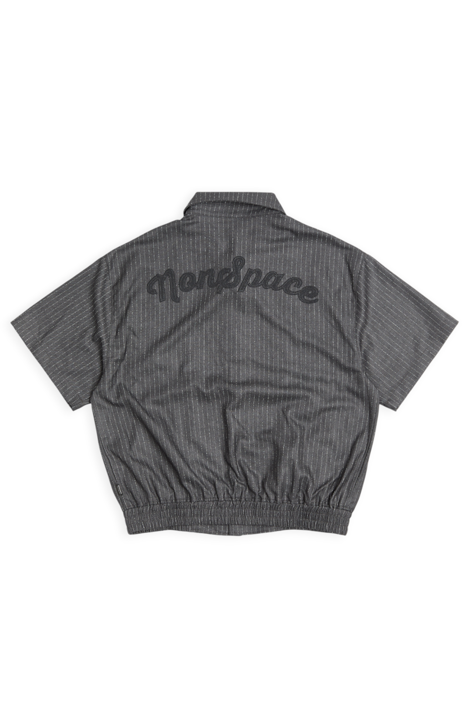 點狀條紋 釘釦 短袖襯衫