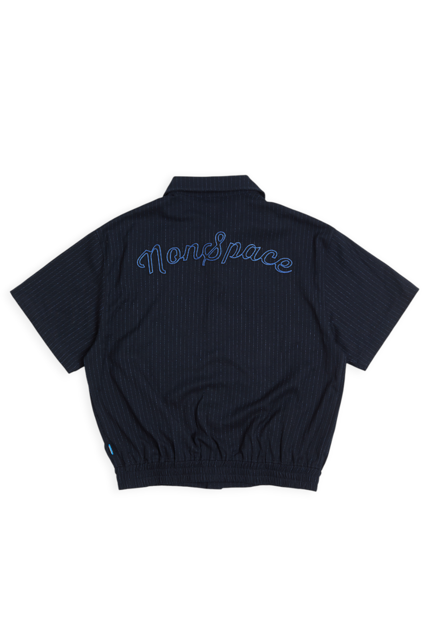 點狀條紋 釘釦 短袖襯衫