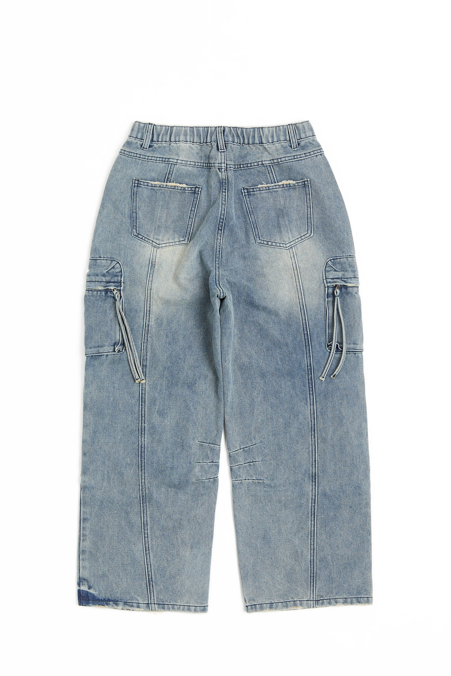 牛仔水洗重工 多口袋長褲