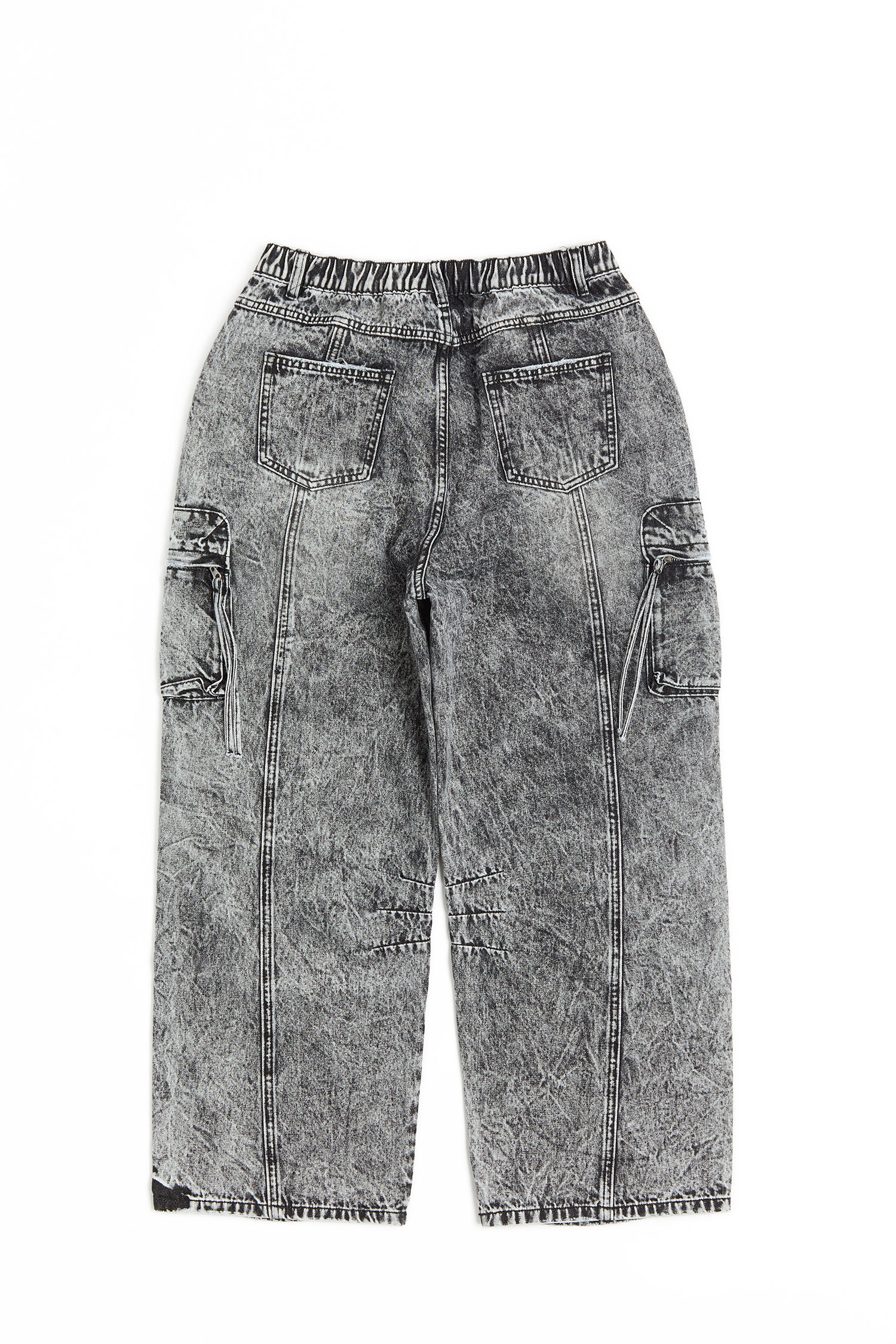 牛仔水洗重工 多口袋長褲