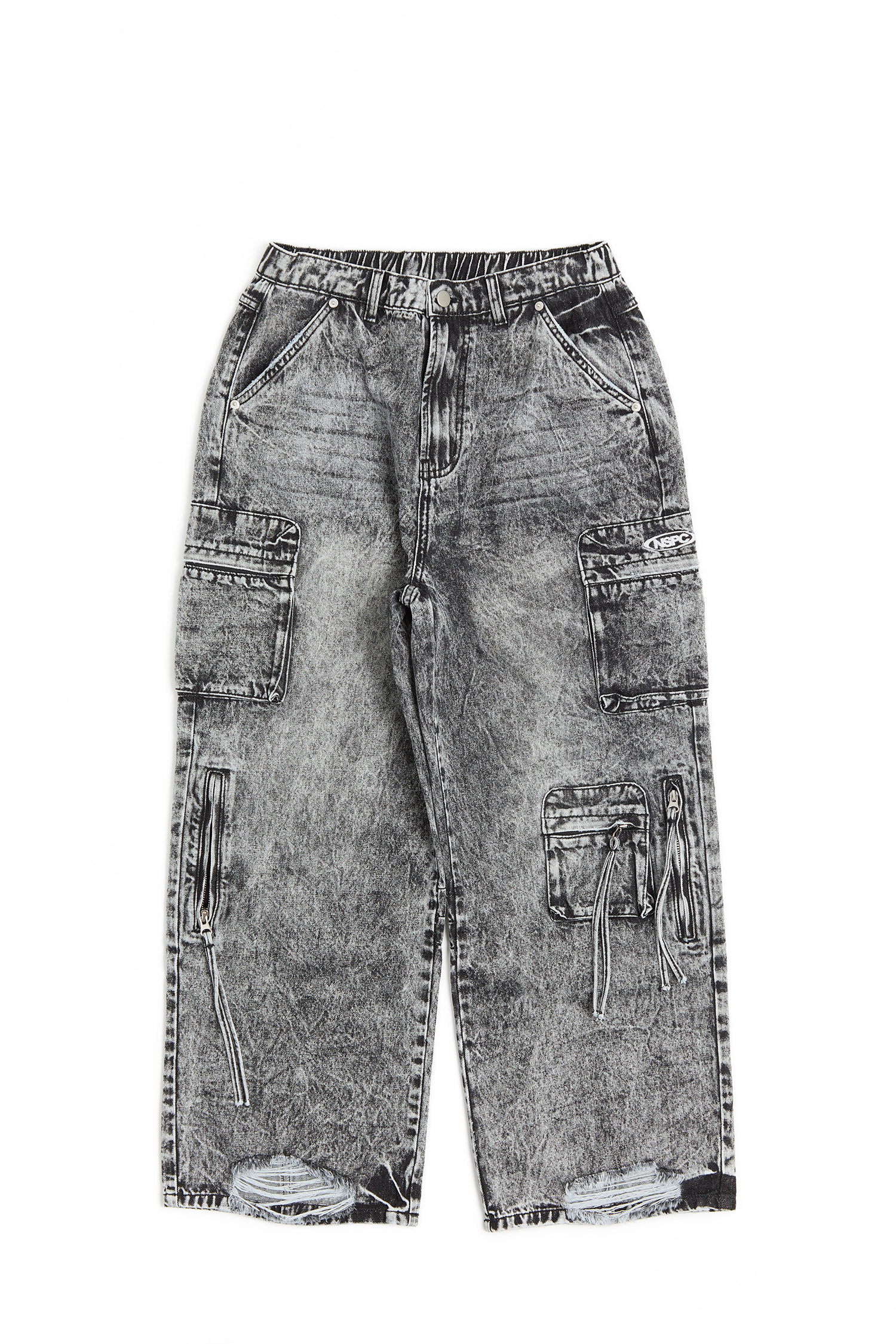 牛仔水洗重工 多口袋長褲