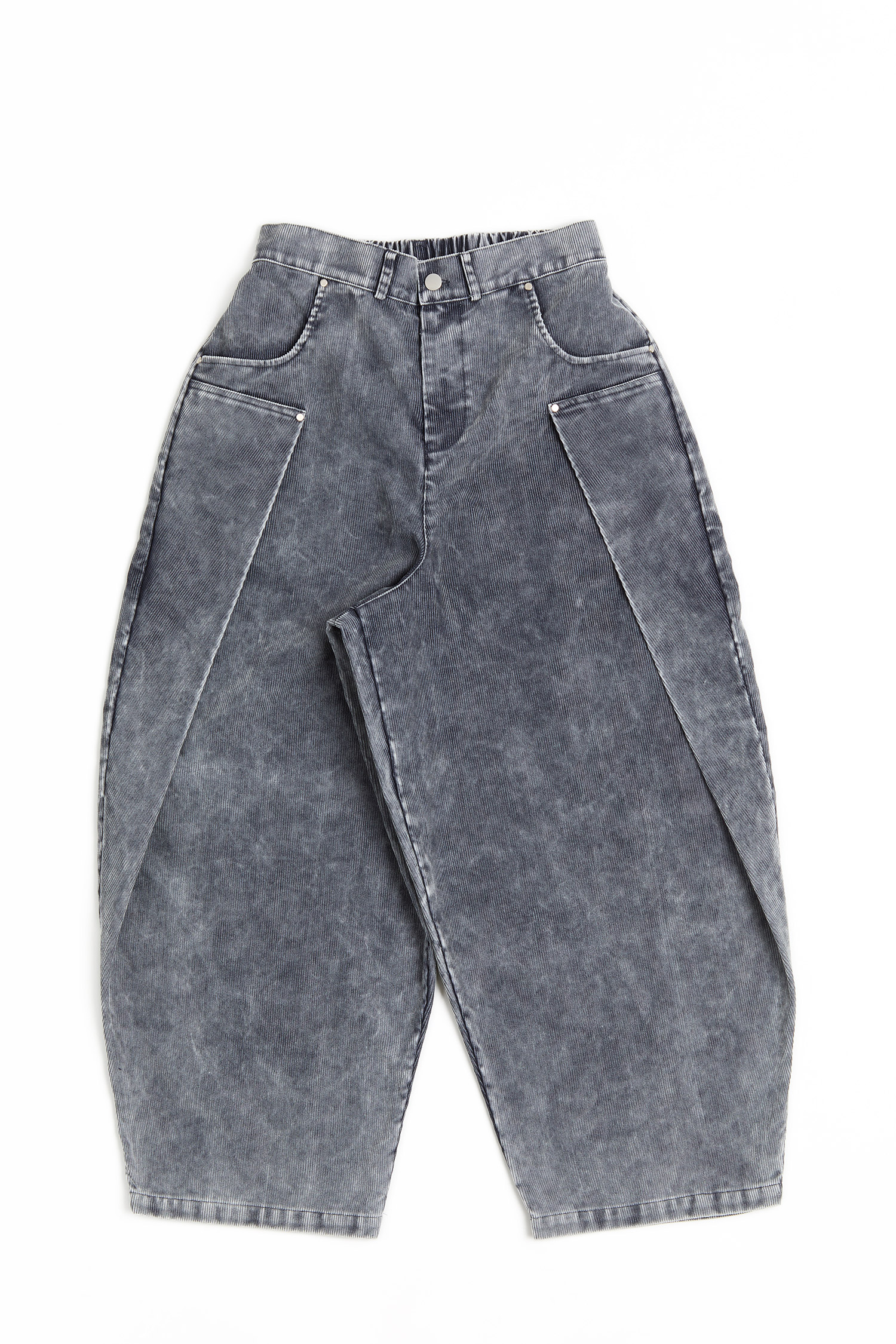 仿舊水洗 解構燈心絨長褲