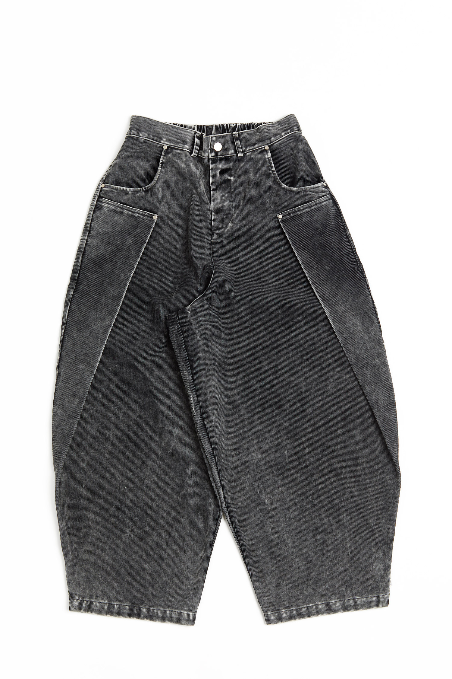 仿舊水洗 解構燈心絨長褲