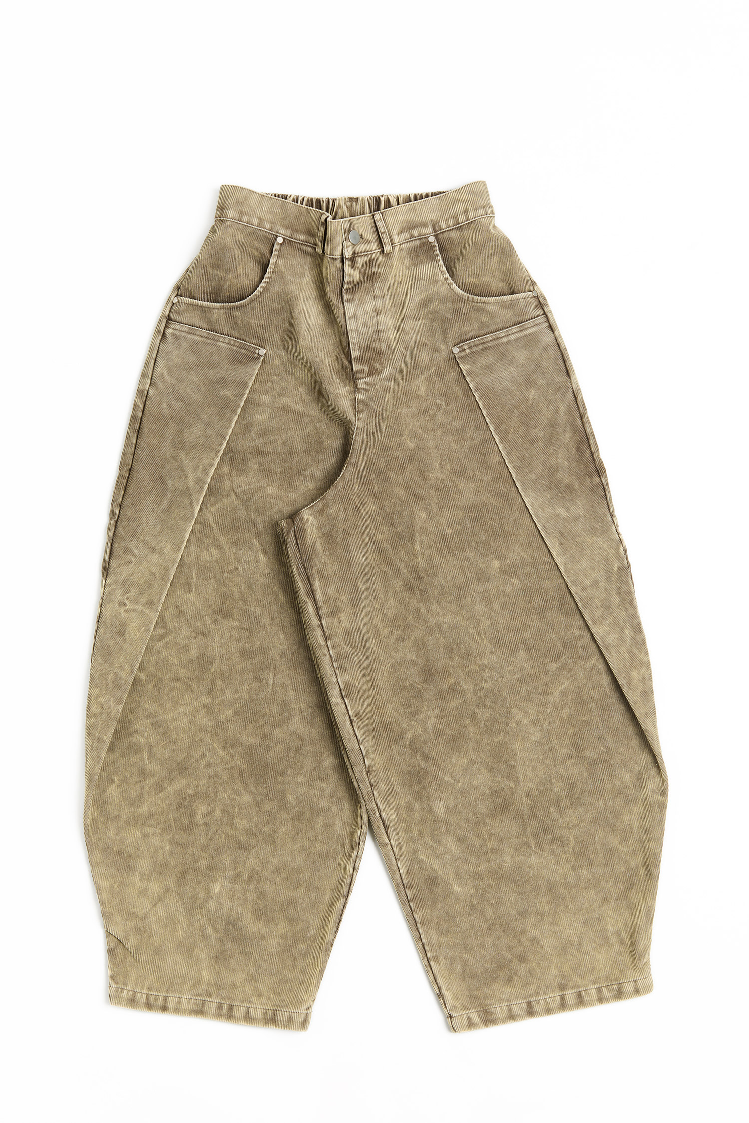 仿舊水洗 解構燈心絨長褲
