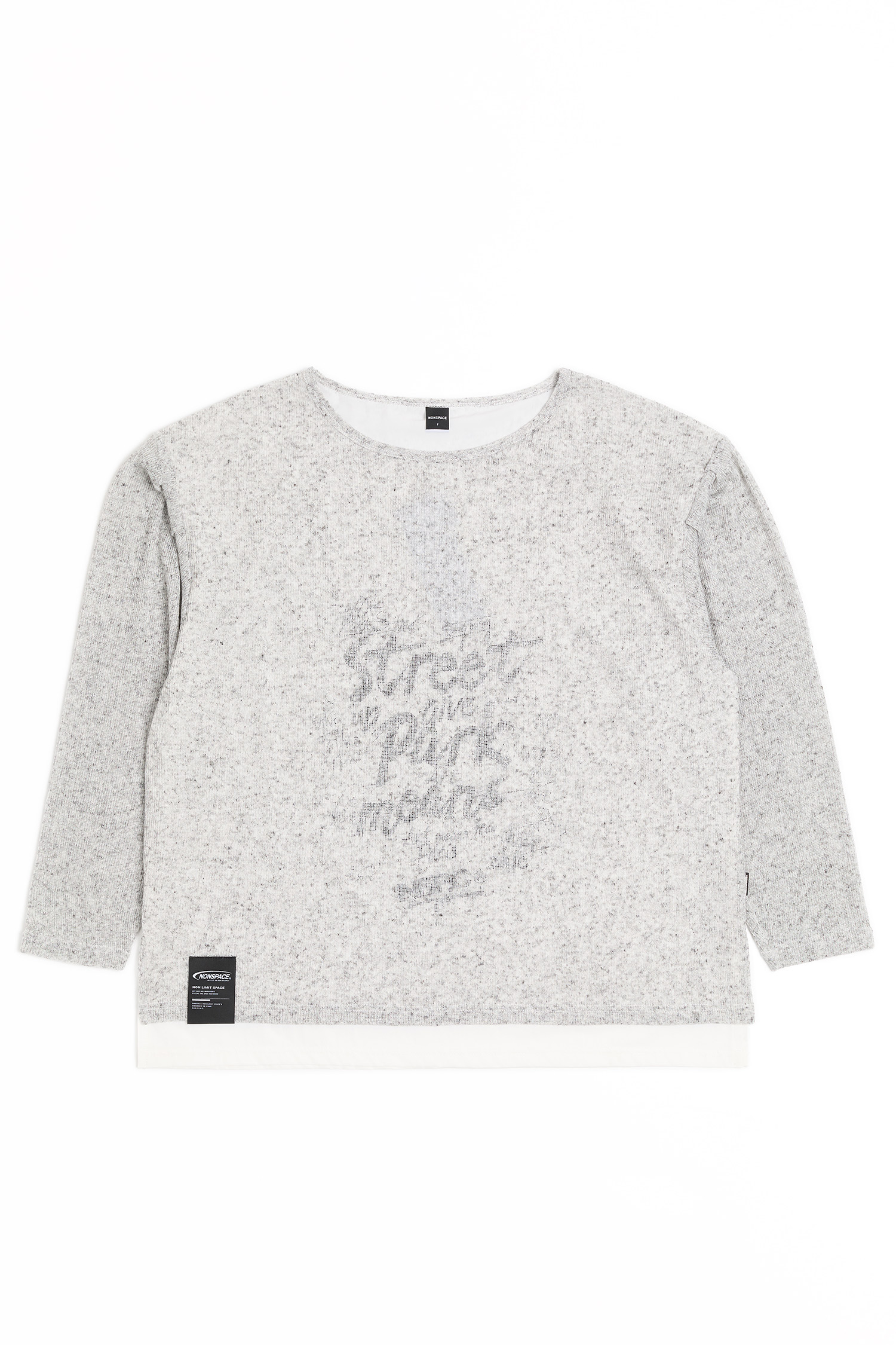 NONSPACE 塗鴉印花針織兩件式 長袖上衣(女)