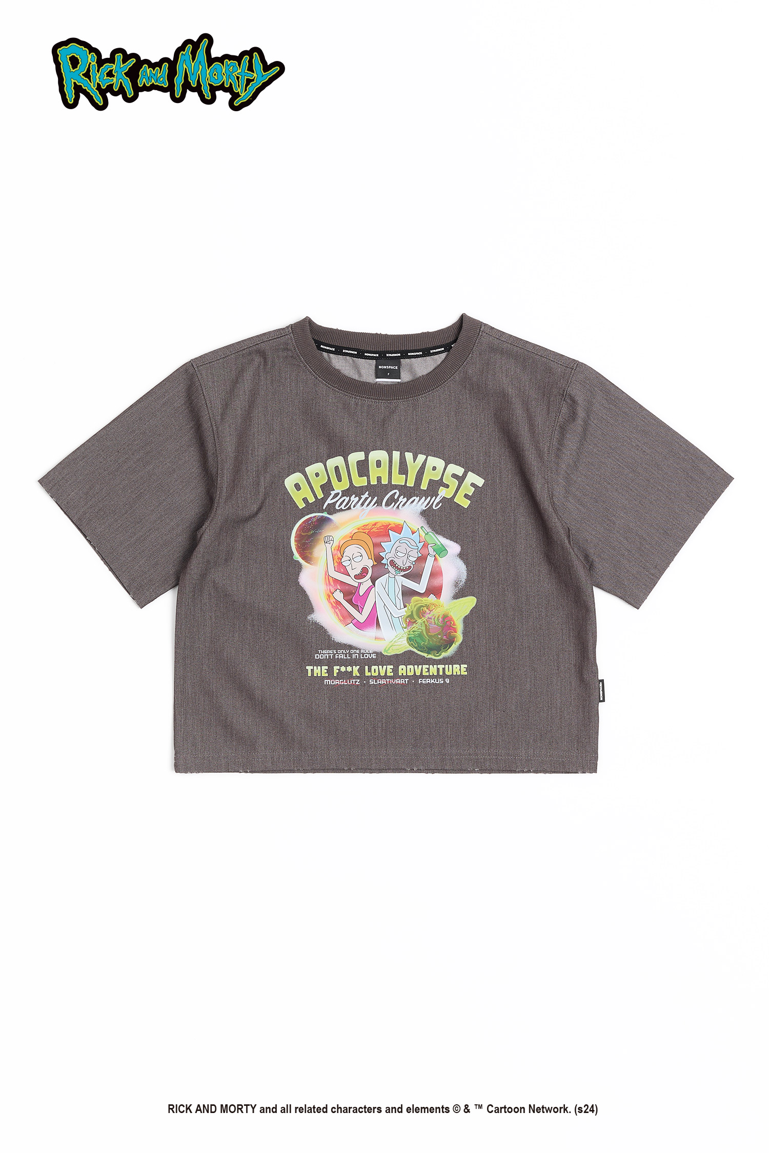 Rick and Morty 仿牛仔塗鴉印花 短袖上衣(女)