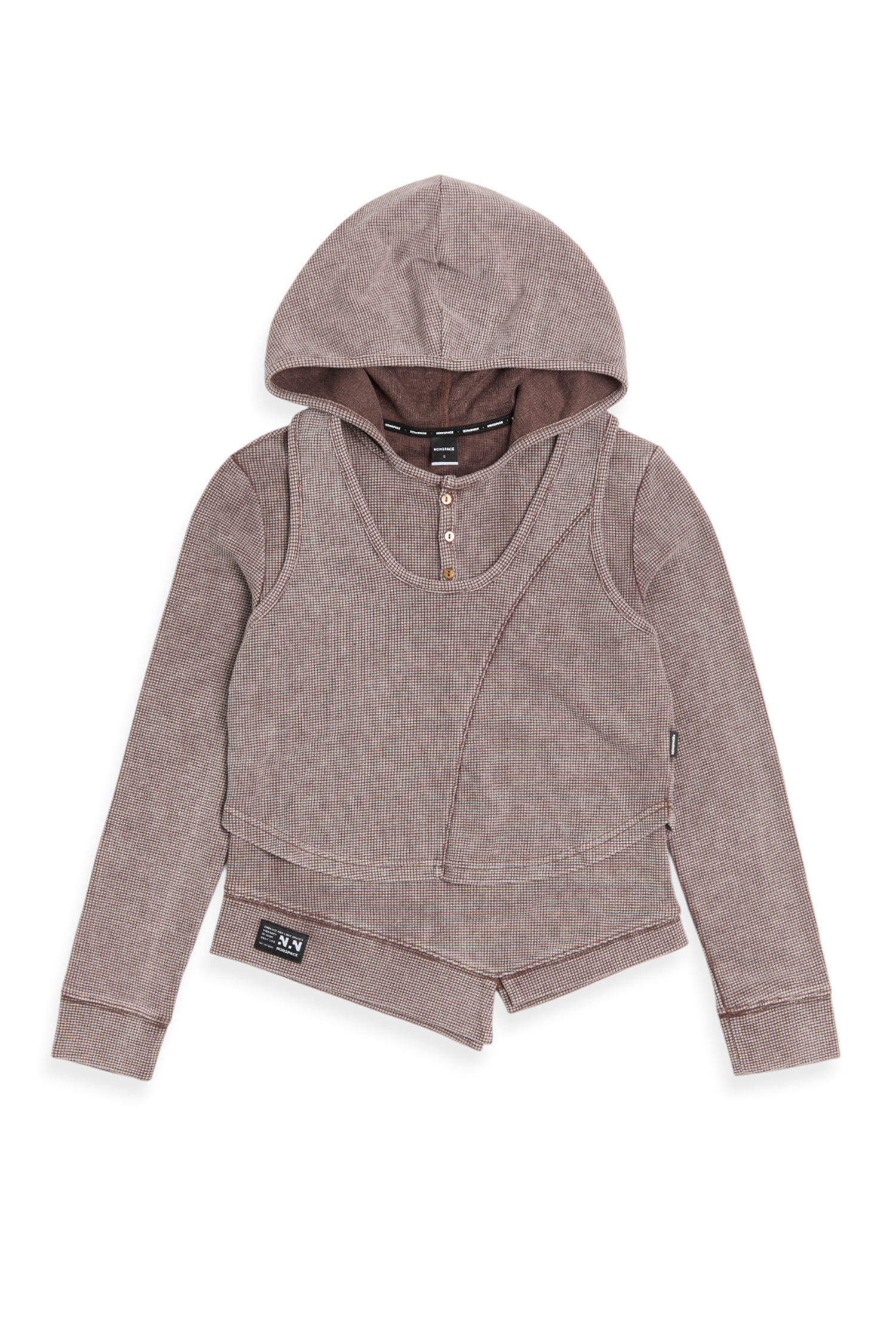 韓系兩件式 連帽長袖上衣(女)