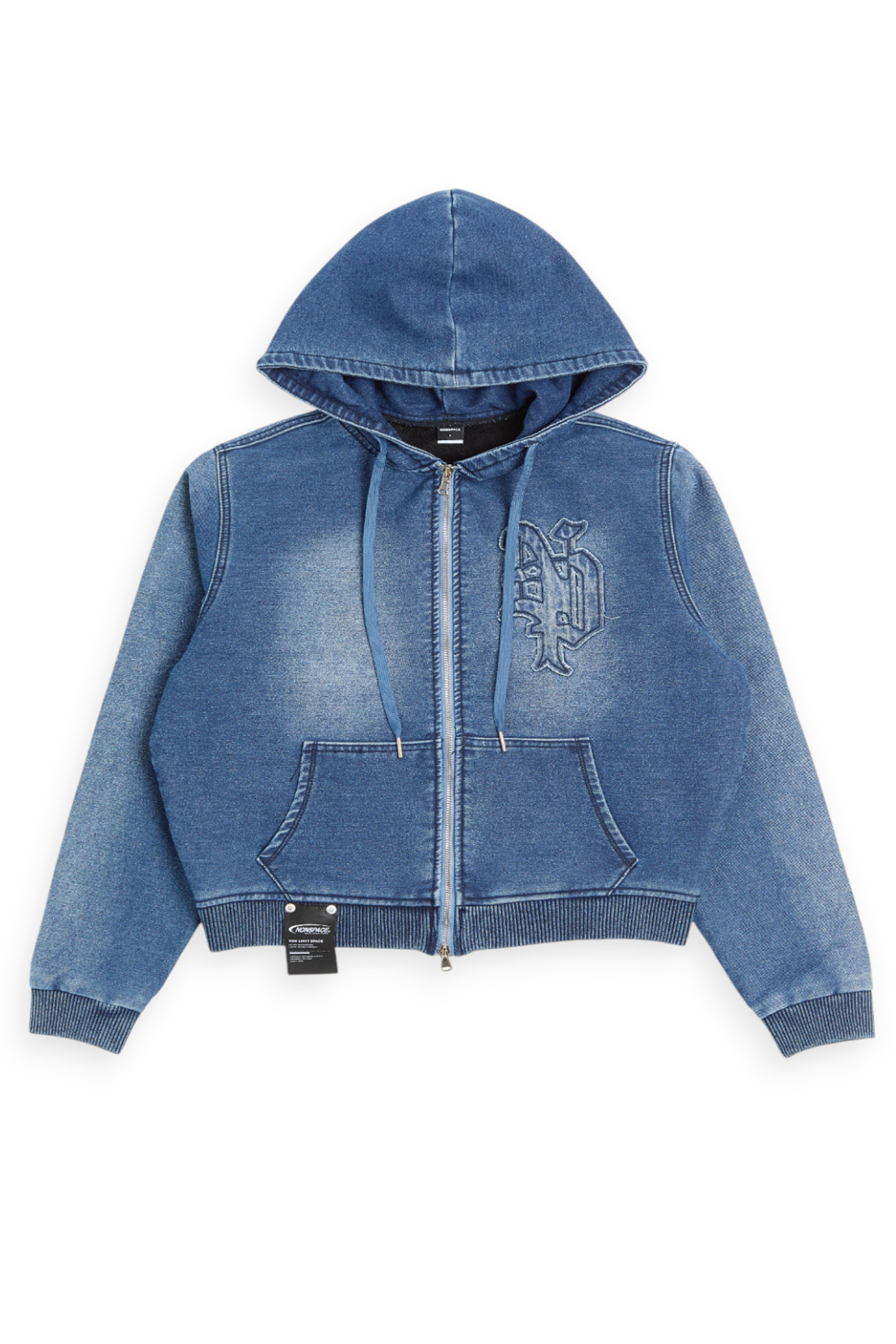 火山絨 牛仔連帽長袖外套(女)