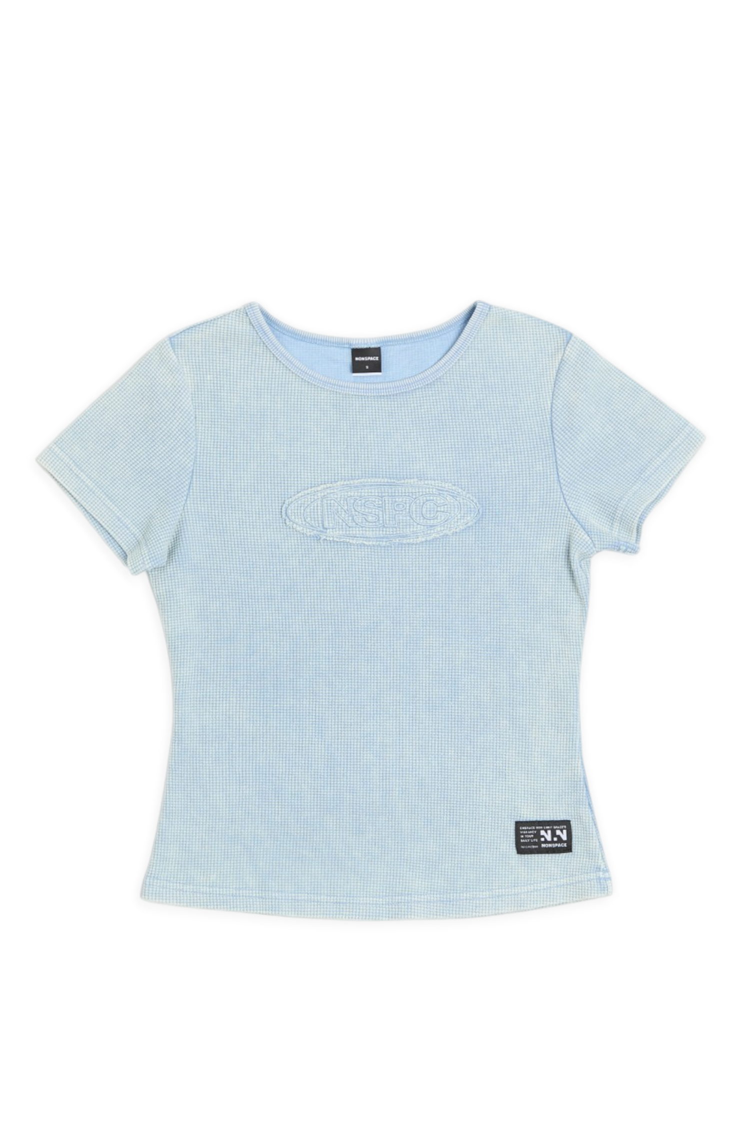 品牌LOGO洗舊感短袖上衣(女)