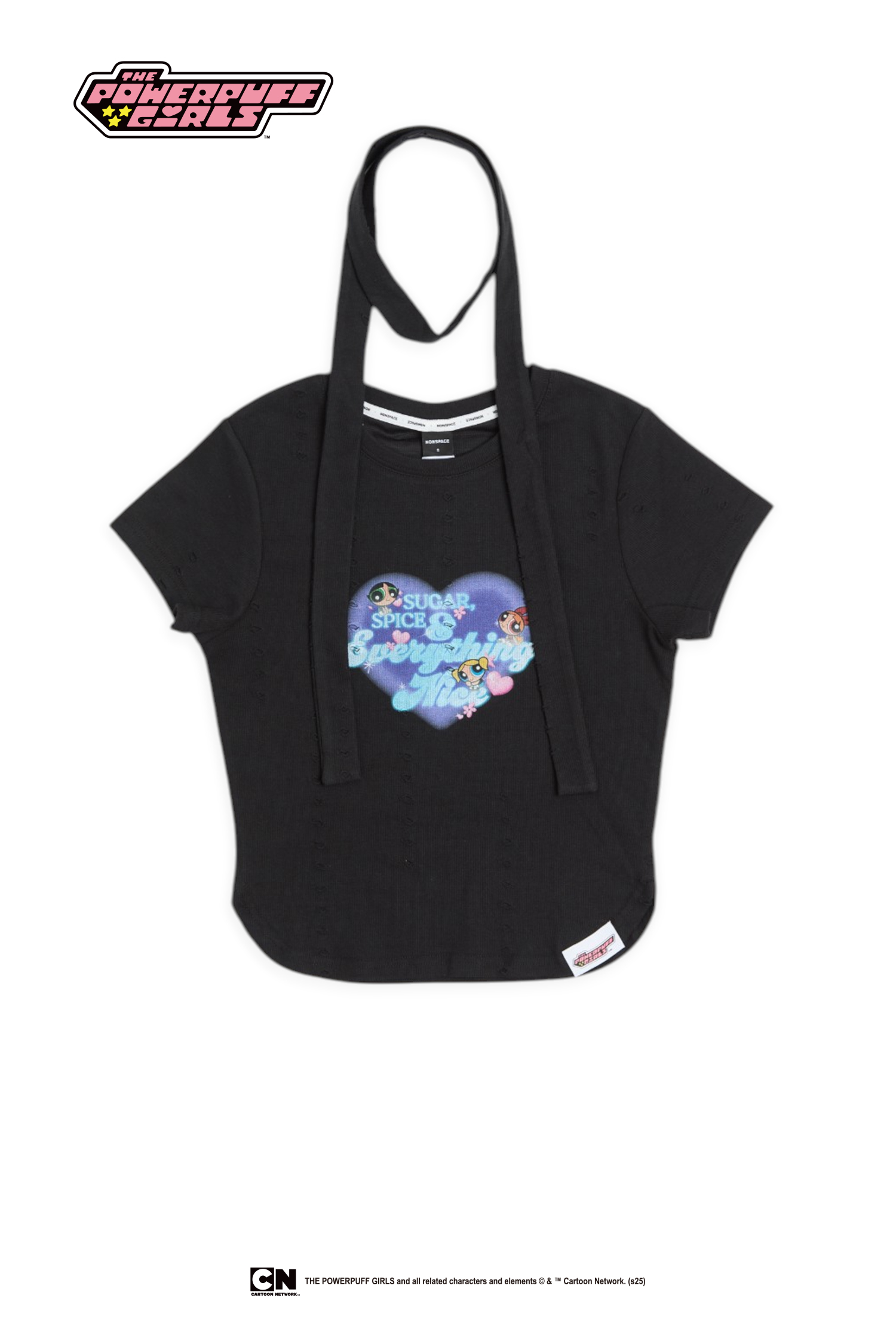 飛天小女警 極度修身 附圍巾短袖上衣(女)