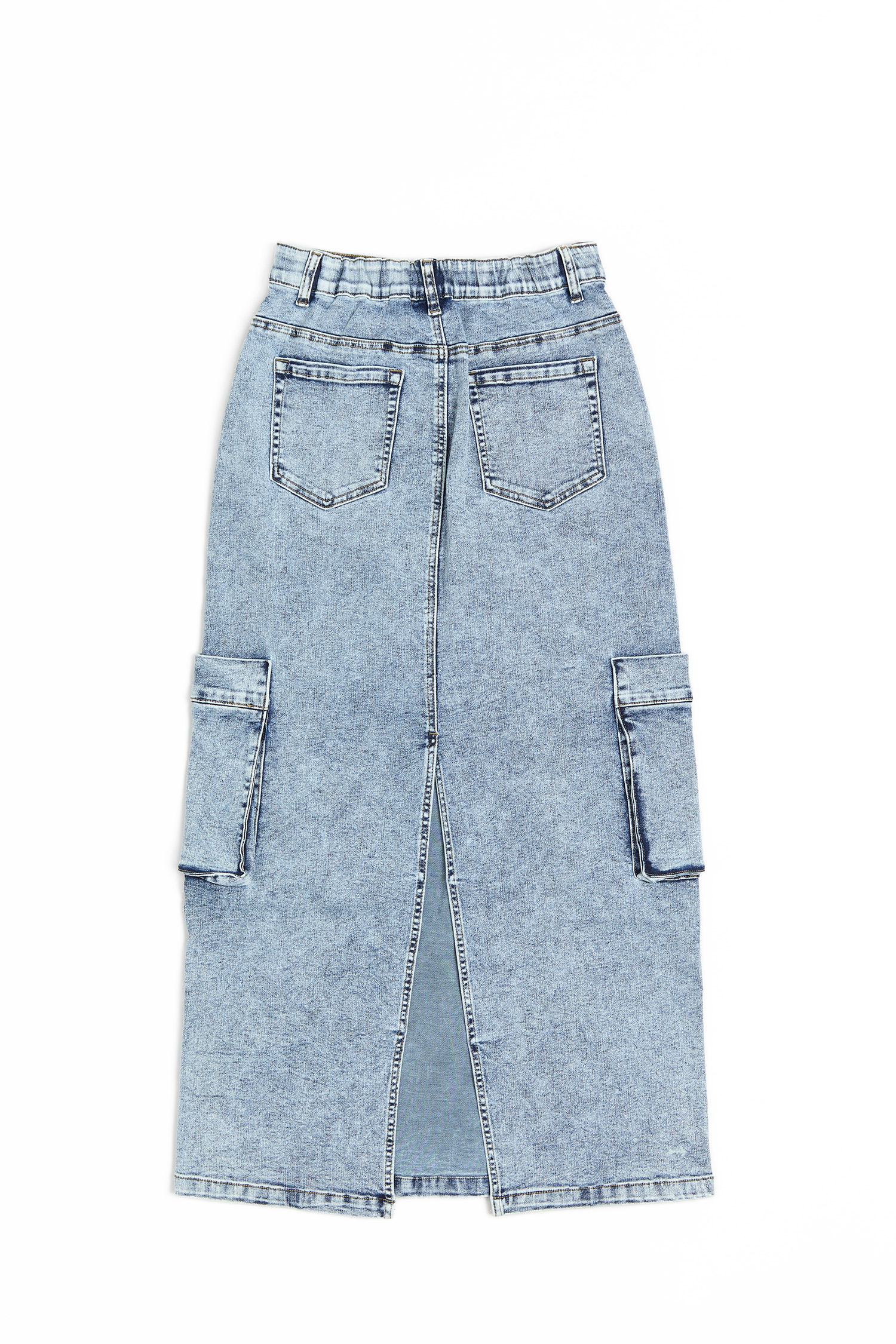 重水洗工裝 開岔長裙(女)