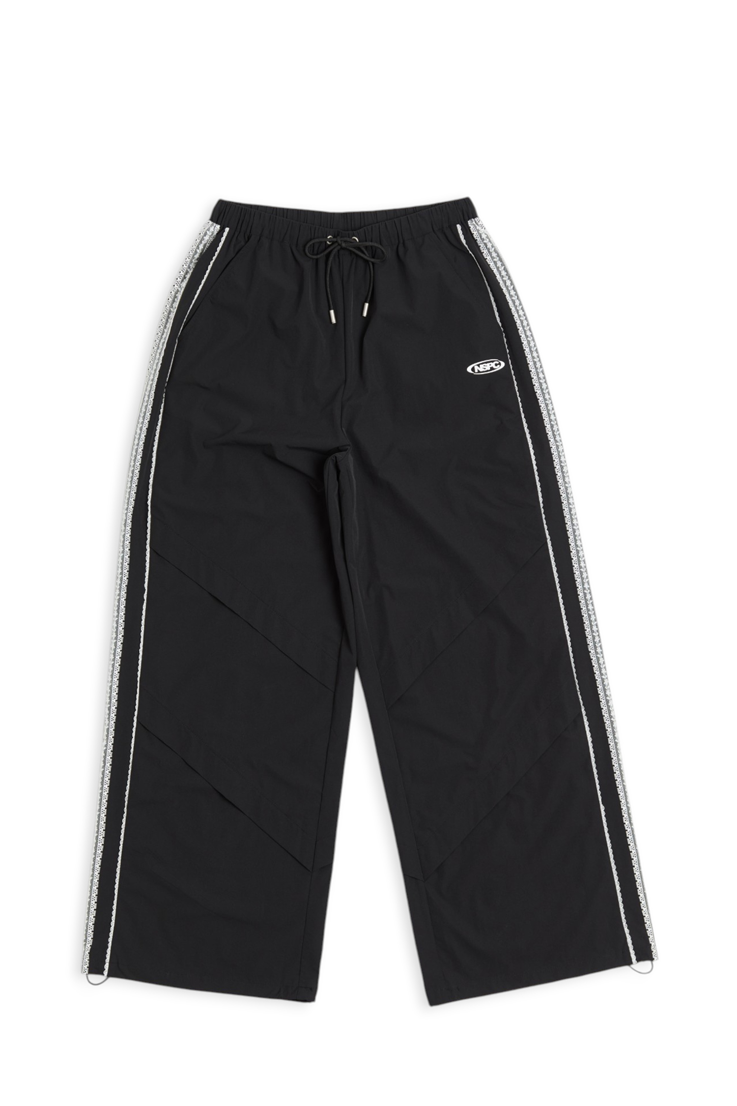 邊線蕾絲直筒褲