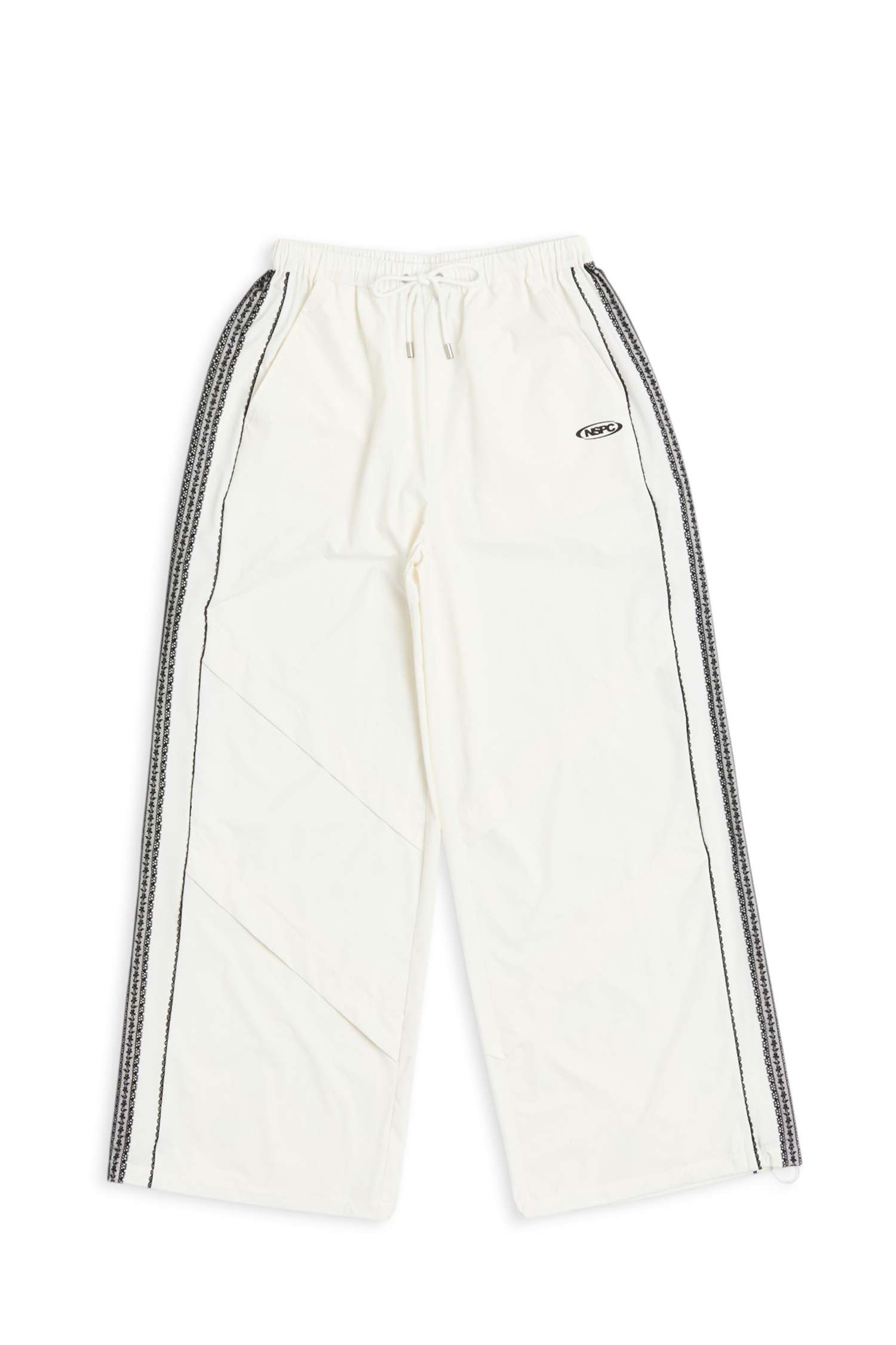 邊線蕾絲直筒褲